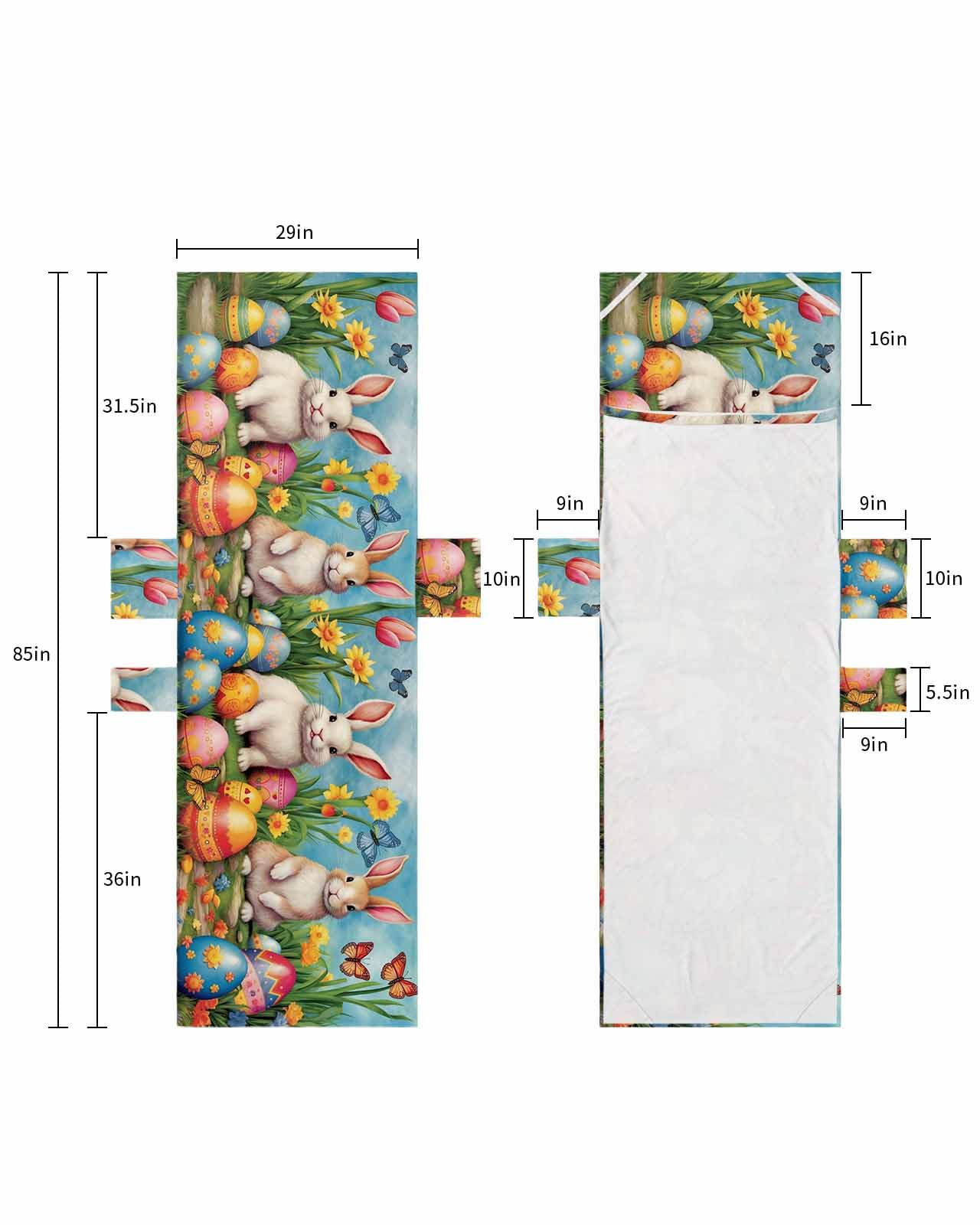 Easter Beach Lounge Chair Towel Cover, Soft Chaise Lounge Towel with Side Pockets Patio Pool Chairs Cover for Beach/Pool Sunbathing 29x85 Bunny Eggs Colorful Spring Floral Watercolor