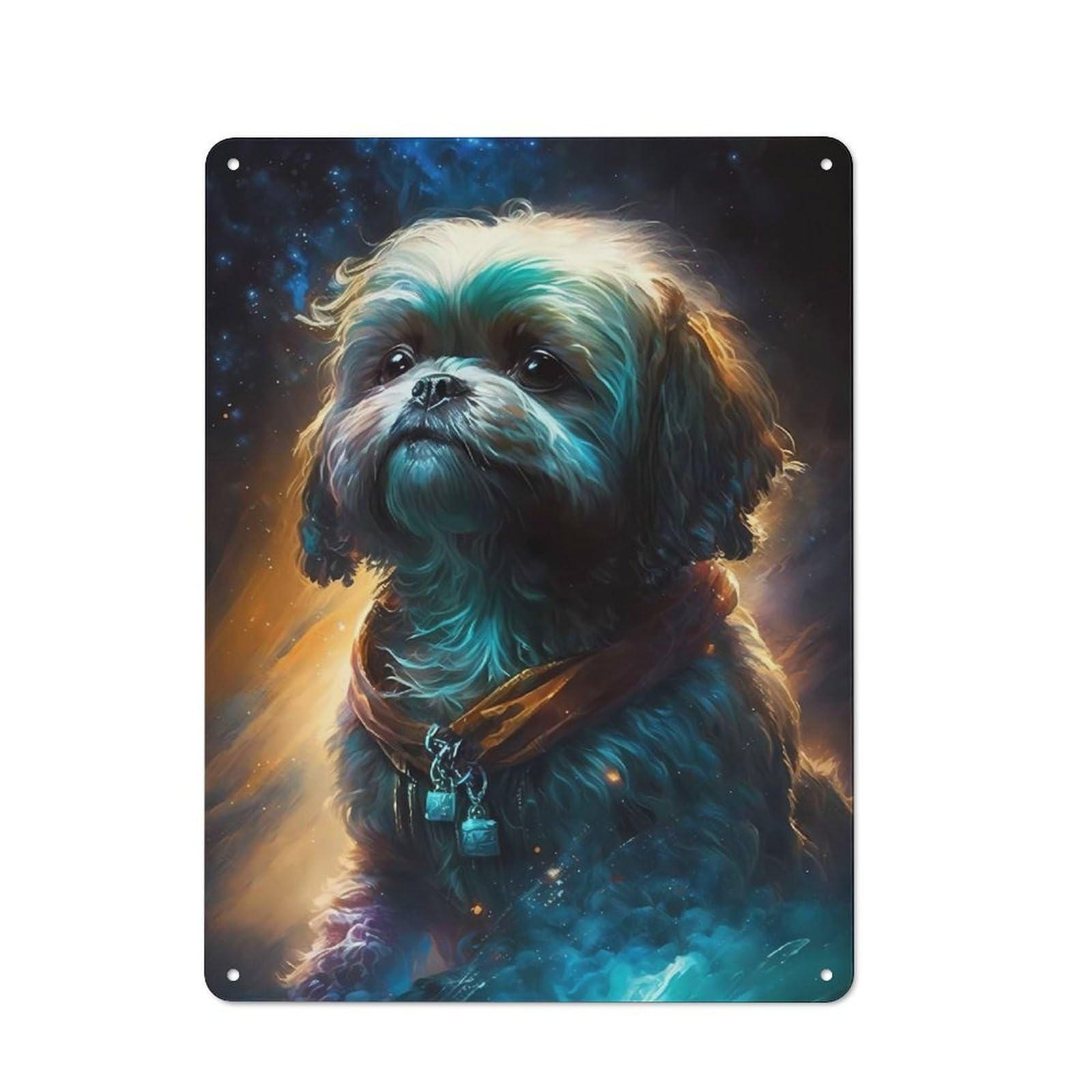 Junmoney Shih Tzu Dog Dainty Retro Metal Wall Sign 40X30cm For Garage Or Workshop, For Kitchen, Dining Room And Home Bar Wall Decor