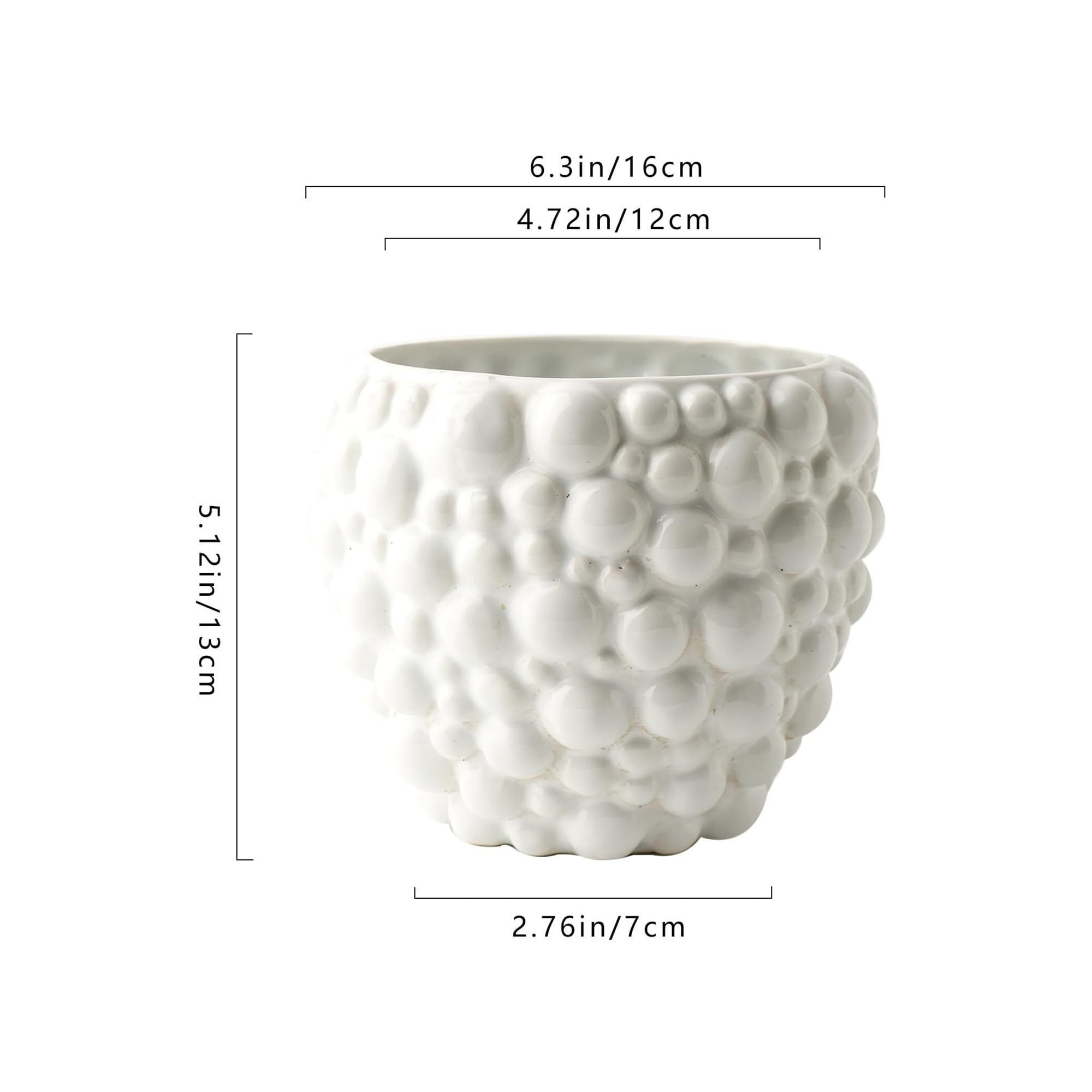 Donice ogrodowe Ceramiczna doniczka na rośliny Nowoczesna bąbelkowa tekstura Kwiat Okrągła sukulenty do kaktusów ozdobne