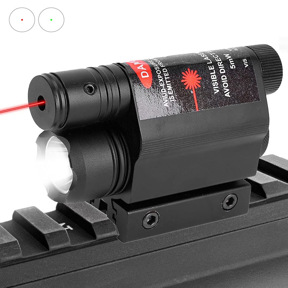 ACEXIER Tactical Weapon Gun Light Torcia a LED Green/Red DOT Mirino Laser con Interruttore remoto Airsoft Pistol Gun Light per 11/20mm Rail