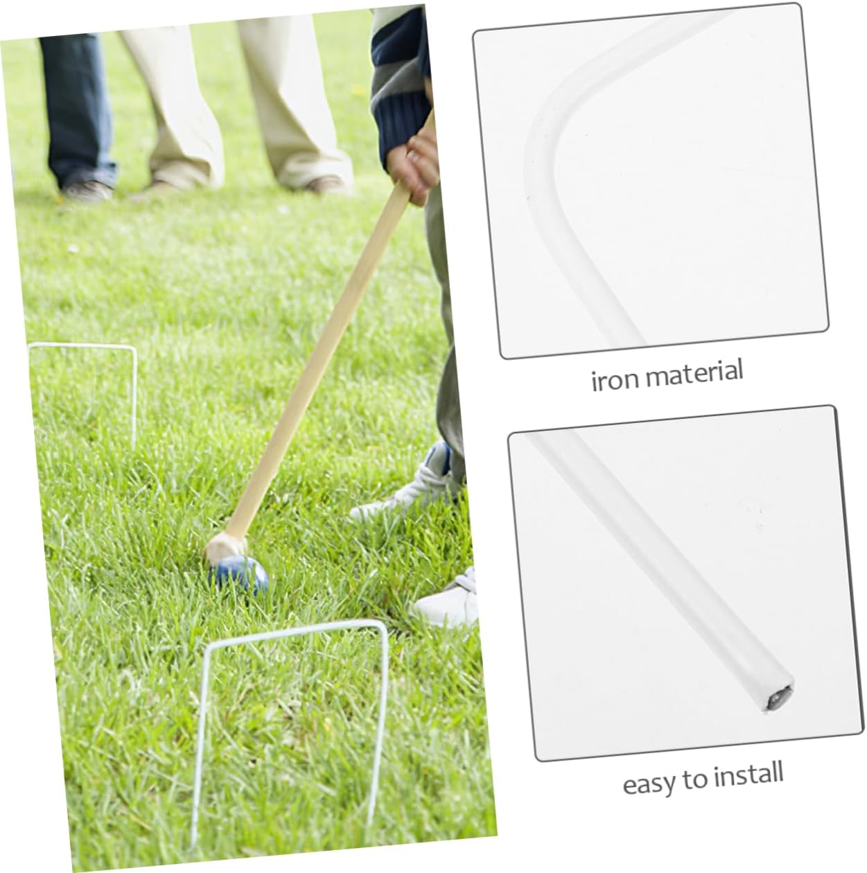 Milisten 8pcs Croquet Wickets for Family Lawn Games Versatile Metal Hoops for Croquet Gateball and Soccer for Outdoor Activities and Group Fun
