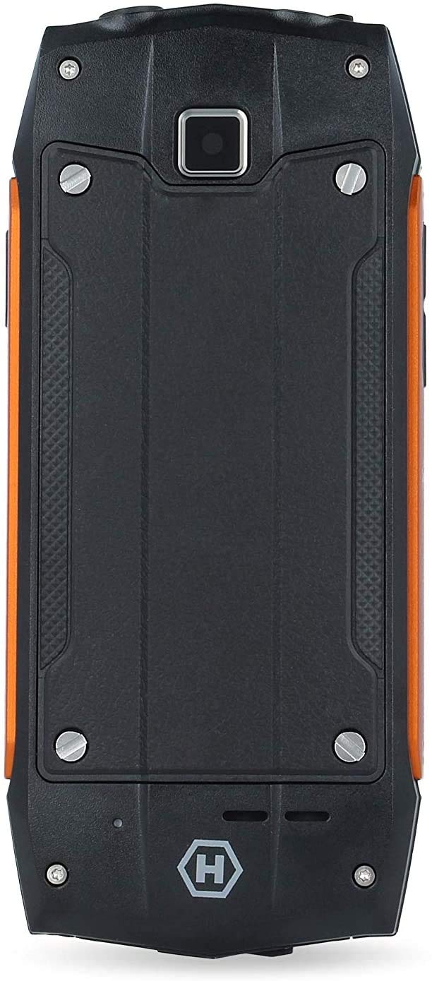Hammer H Telefono con pulsanti robusti, 2,4 pollici, telefono semplice, batteria grande 2000 mAh, impermeabile IP68 telefono cellulare antiurto, torcia a LED, fotocamera da 2 MP, radio FM, MP3, Dual