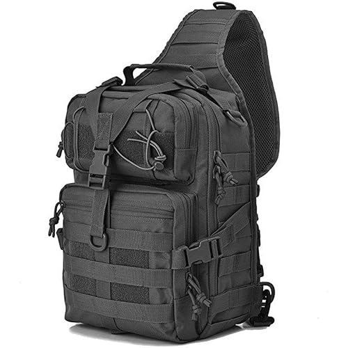 Hebetag Nylon Sling Bag Hiking Backpack for Men Women Travel Outdoor Tactical Military Camping Walking Mountain Climbing Crossbody Messenger Chest Shoulder Pack Casual Ruckpack