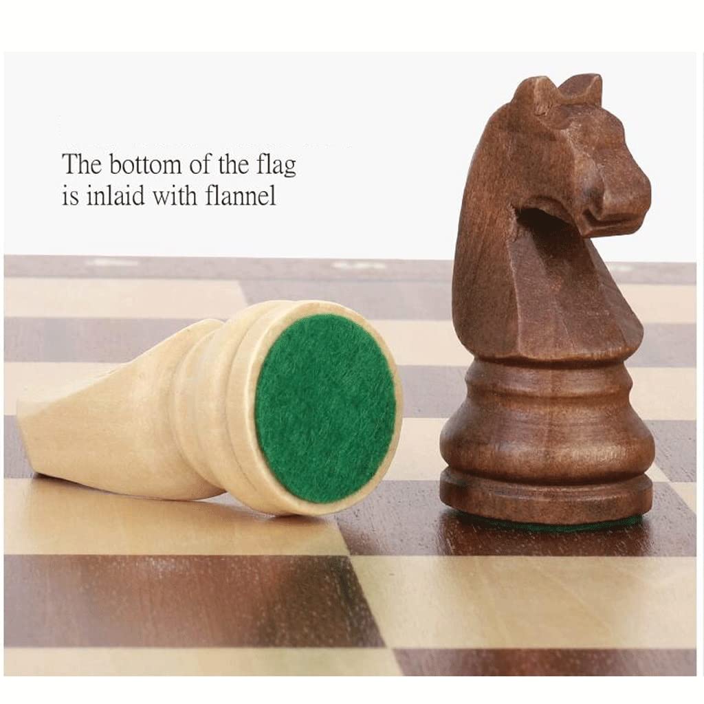 ZAW Schach 34 Stück hölzerne Internationale Schachfiguren ohne Brett, 3,8-Zoll-König-Schachfigurenfigur, 2 zusätzliche Queens und Aufbewahrungstasche Chess