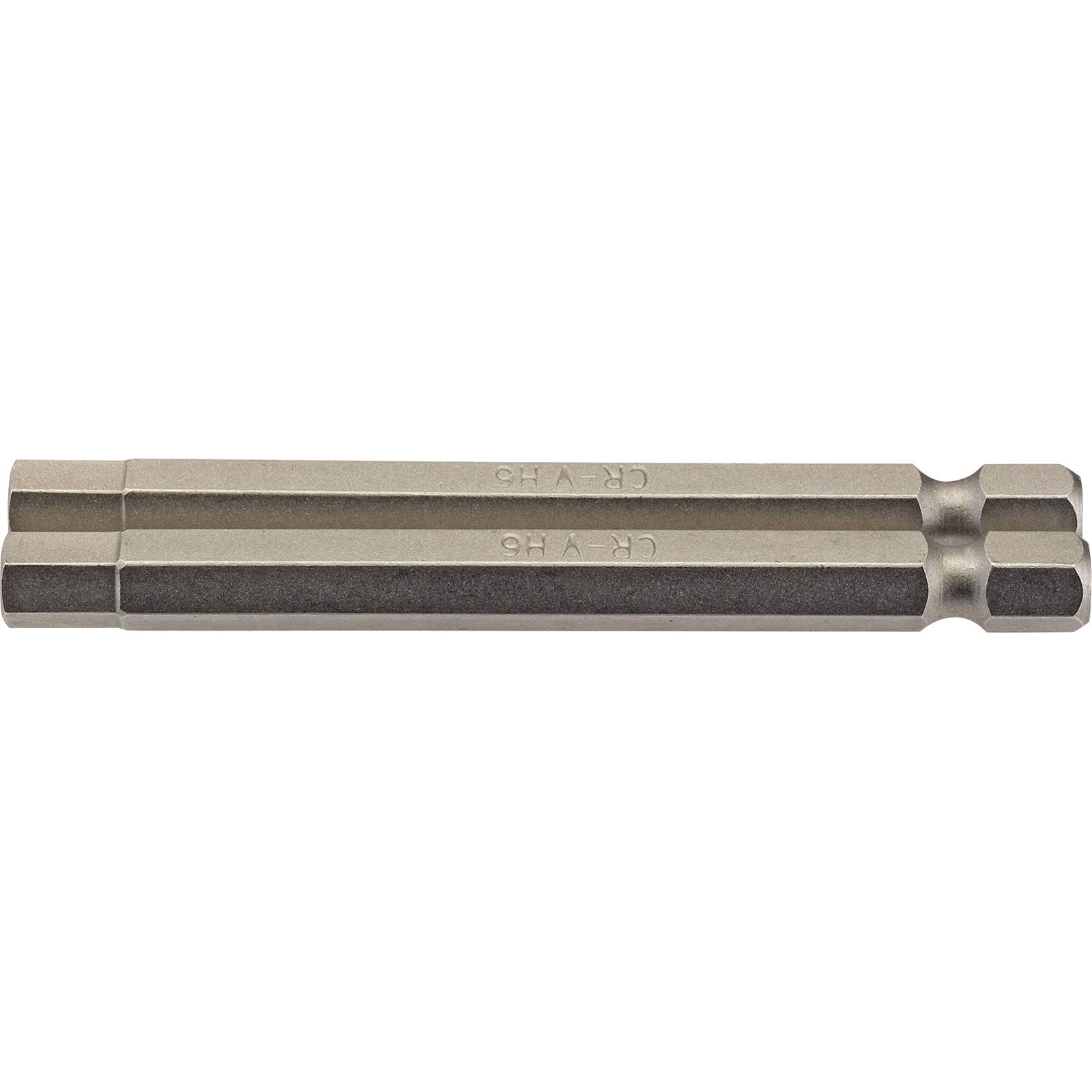 Draper 64340 6mm 1/4" Hex Hexagonal Insert Bit 75mm Long (2 Piece), Chrome, 6mm, 75mm Long