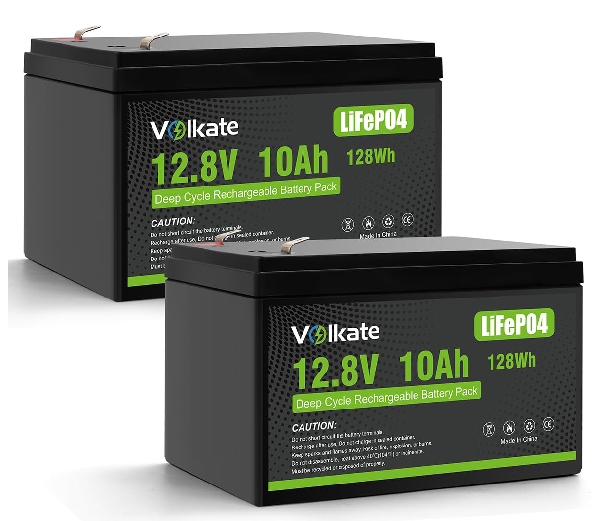 12V 10Ah Lithium LiFePO4 Deep Cycle Rechargeable Battery with 10A BMS, 2 Pack, Replaces 12 Volt 7Ah 8Ah 9Ah SLA, for Razor Scooter/Pocket Mod mx350/ e300/ e90, ADT Alarm, APC UPS Backup (F2 Terminals)