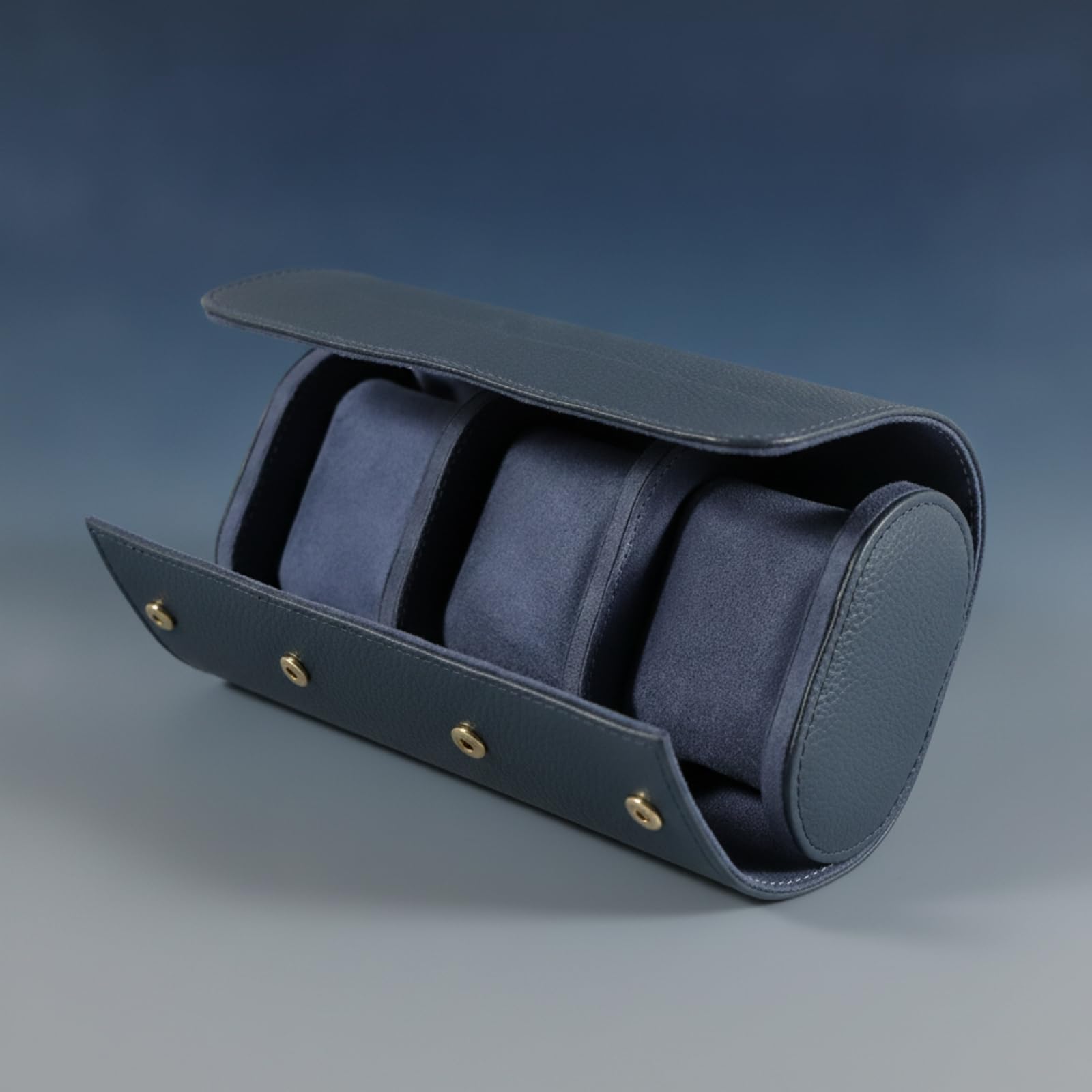 Custodia Orologi Astuccio Portaorologi Scatola Rotolo Organizer con Tre Scomparti Interni Imbottiti Esterno in Pelle PU E Interno Vellutato Chiusura, Nero