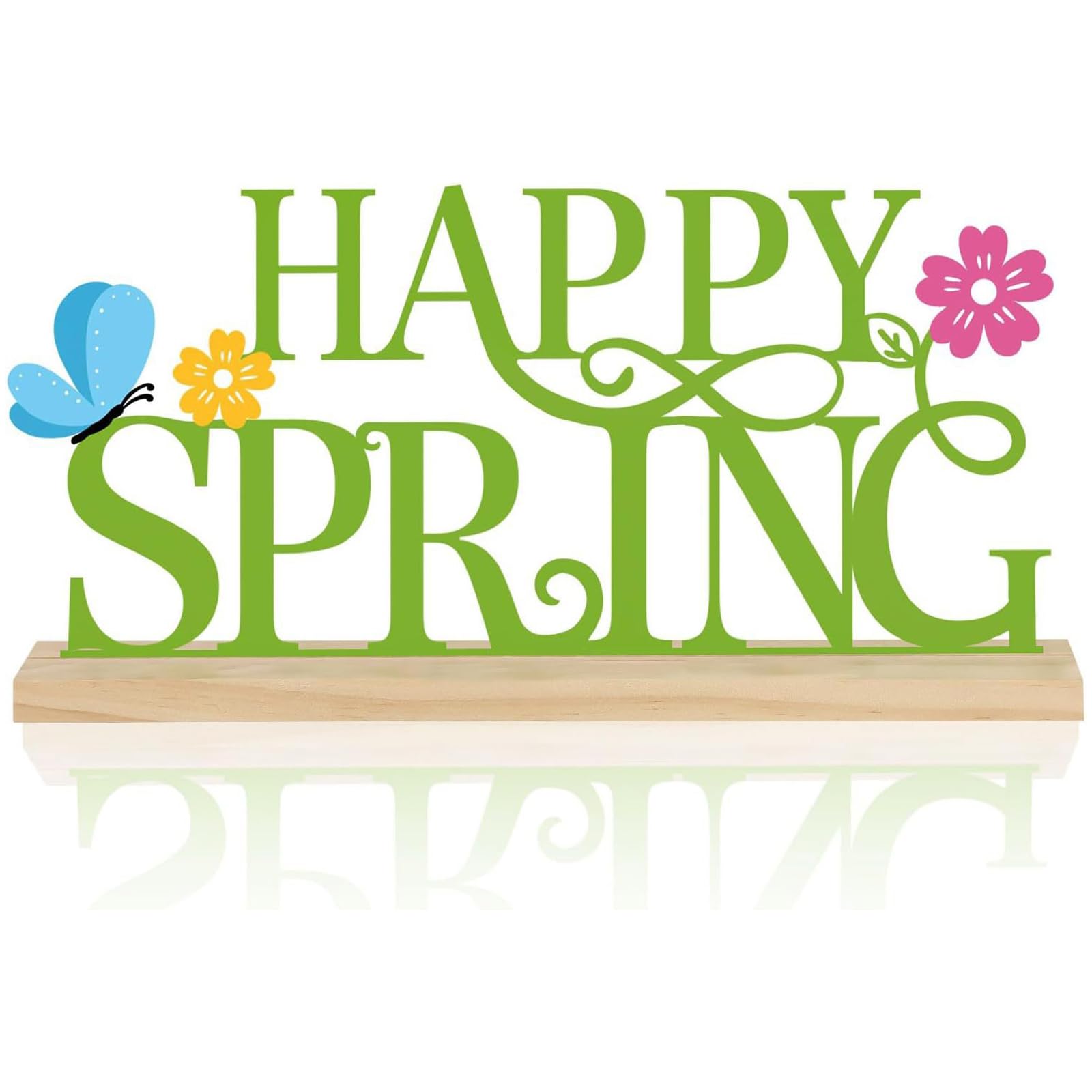 Metal Hello Spring Signs Table Centerpieces Seasonal Tiered Tray Decors Rustics Farmhouse Decors for Home Offices Mantel Decor
