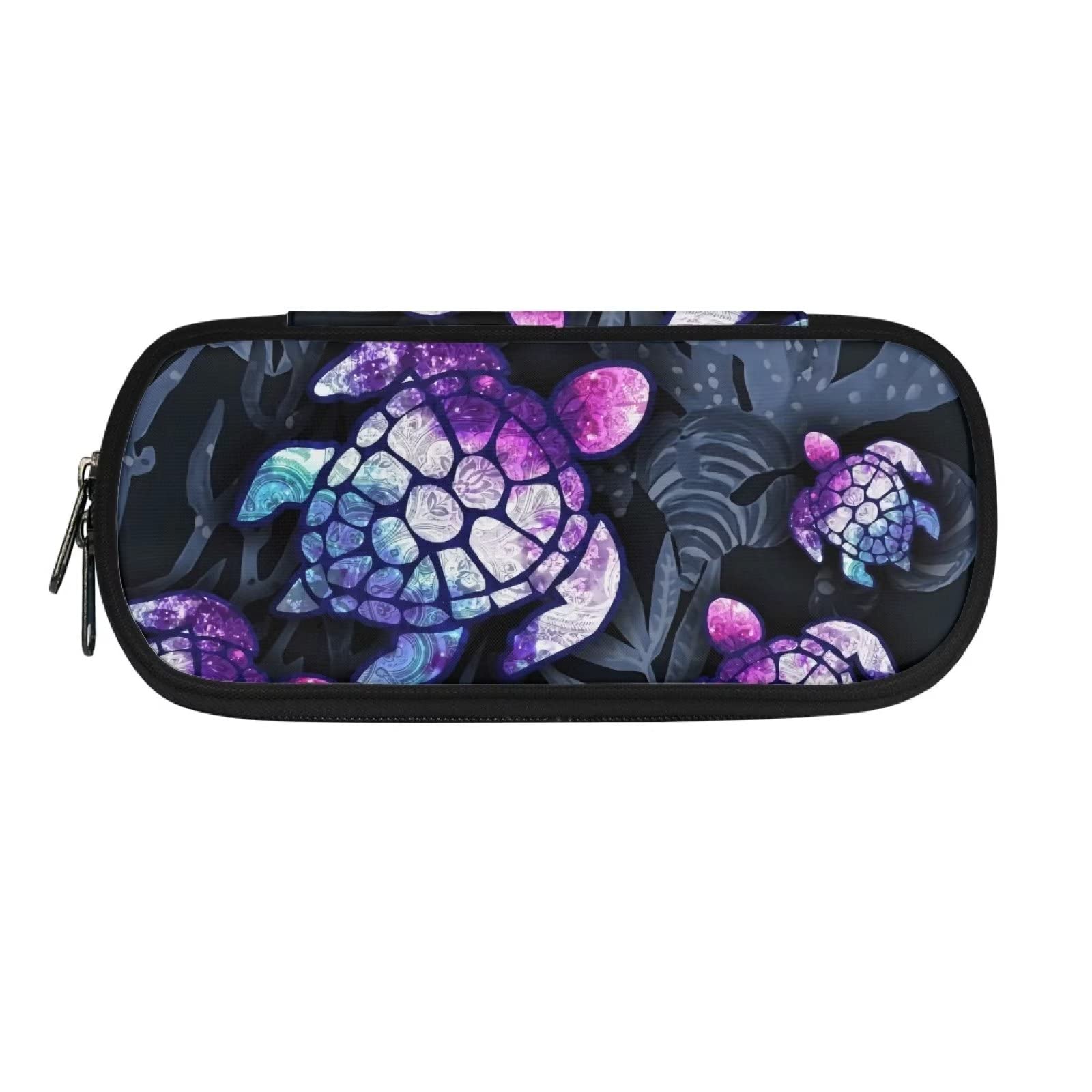 Showudesigns Sea Turtle Pencil Bag for Girls Boys Pencil Box Soft Pen Carrying Case Multi-Function Big Capacity Pencil Pouch Box Organizer Black Wallet — image 1