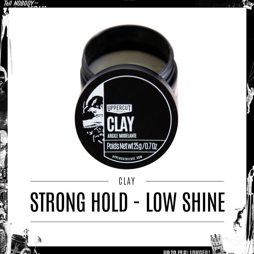 Uppercut Deluxe Clay Midi, Professional Water Based Product for a Natural Looking Finish, Srong Hold and Low Shine 25g