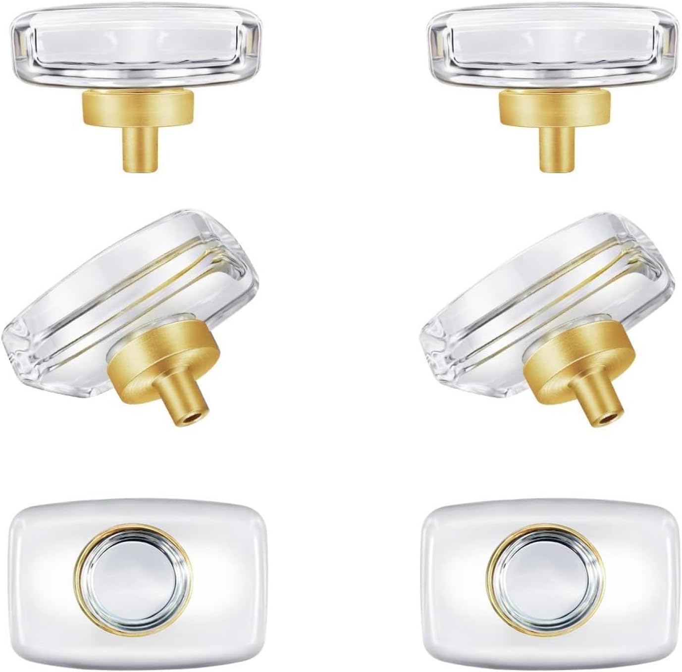 Tnbccxn Gold Cabinet Handles, Cabinet Handles, Zinc Alloy Bedside Table Crystal Handle(Gold)