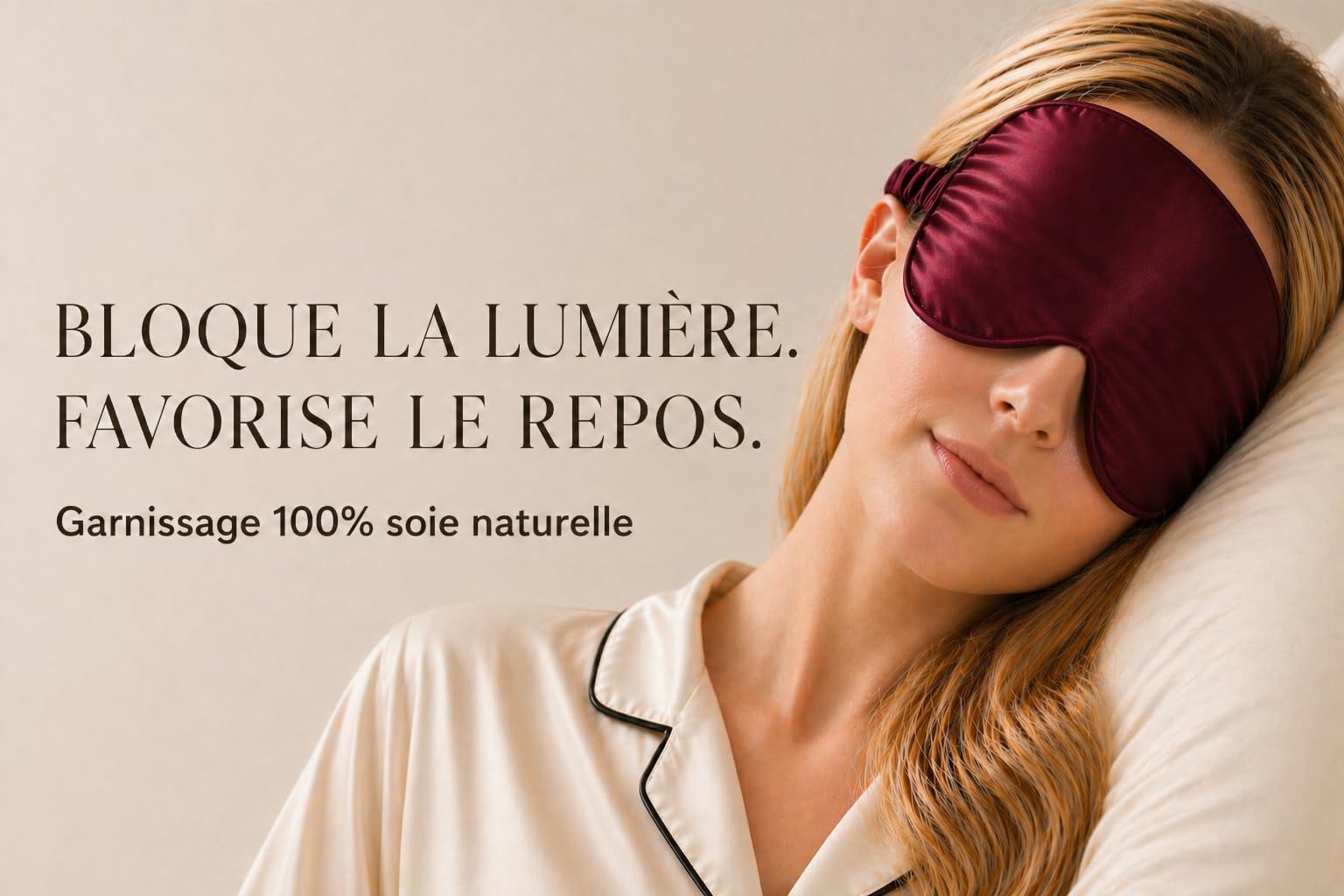 Éclat de Soie – Masque de nuit en soie de mûrier 22 mommes avec pochette en soie – Confort nuit et voyage – Coffret cadeau premium – Bourgogne profond – Certifié OEKO-TEX® STANDARD 100