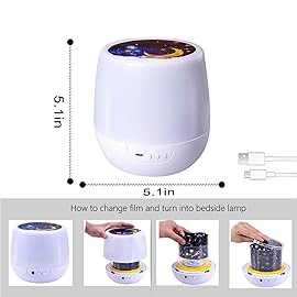 Night Light Projector - Star Light Projector with USB Cable, 360 Degree Rotation Star Projector Lamp Bedroom Star Projector Night Light Best Gifts for Kids - 7 Sets of Film
