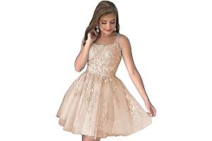 Syys Rhinestone Lace Applique Homecoming Dress