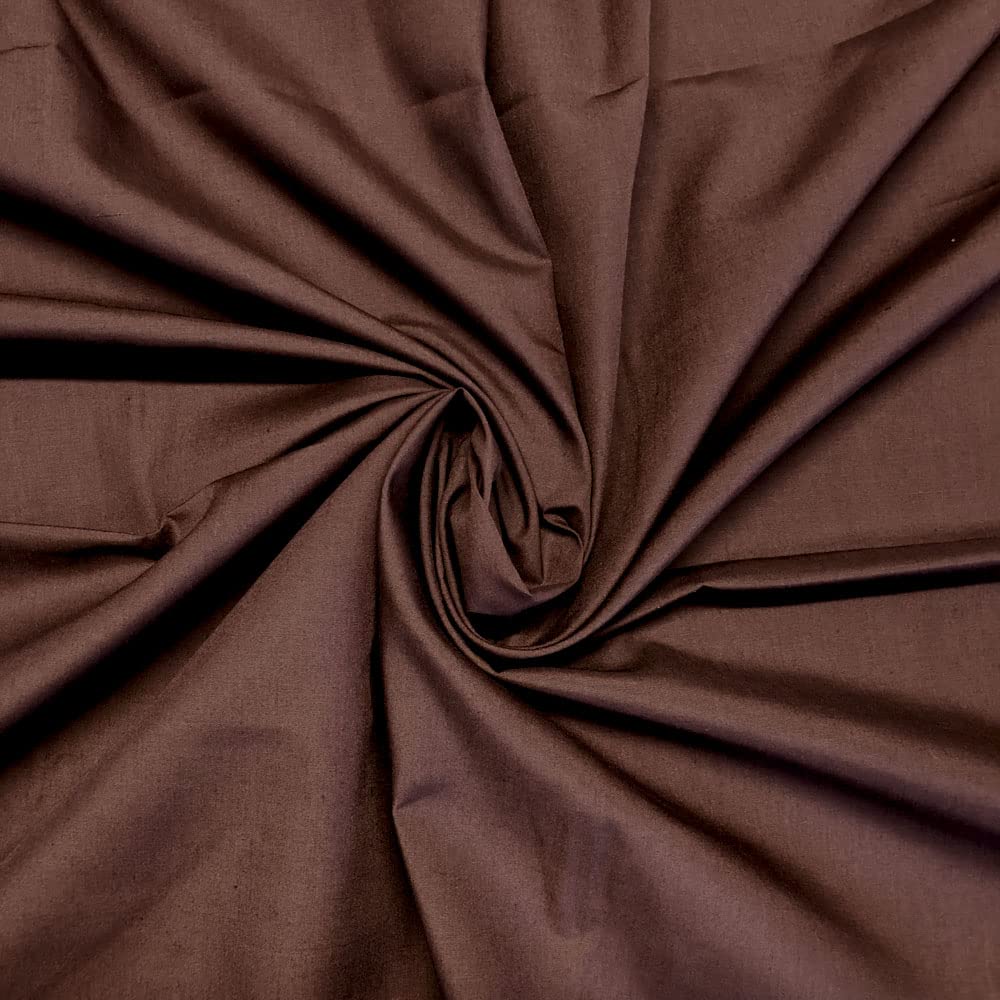 Plain Polycotton Fabric 60+ Colours Poly Cotton Dress Craft Sold Per Meter (Chocolate 30)
