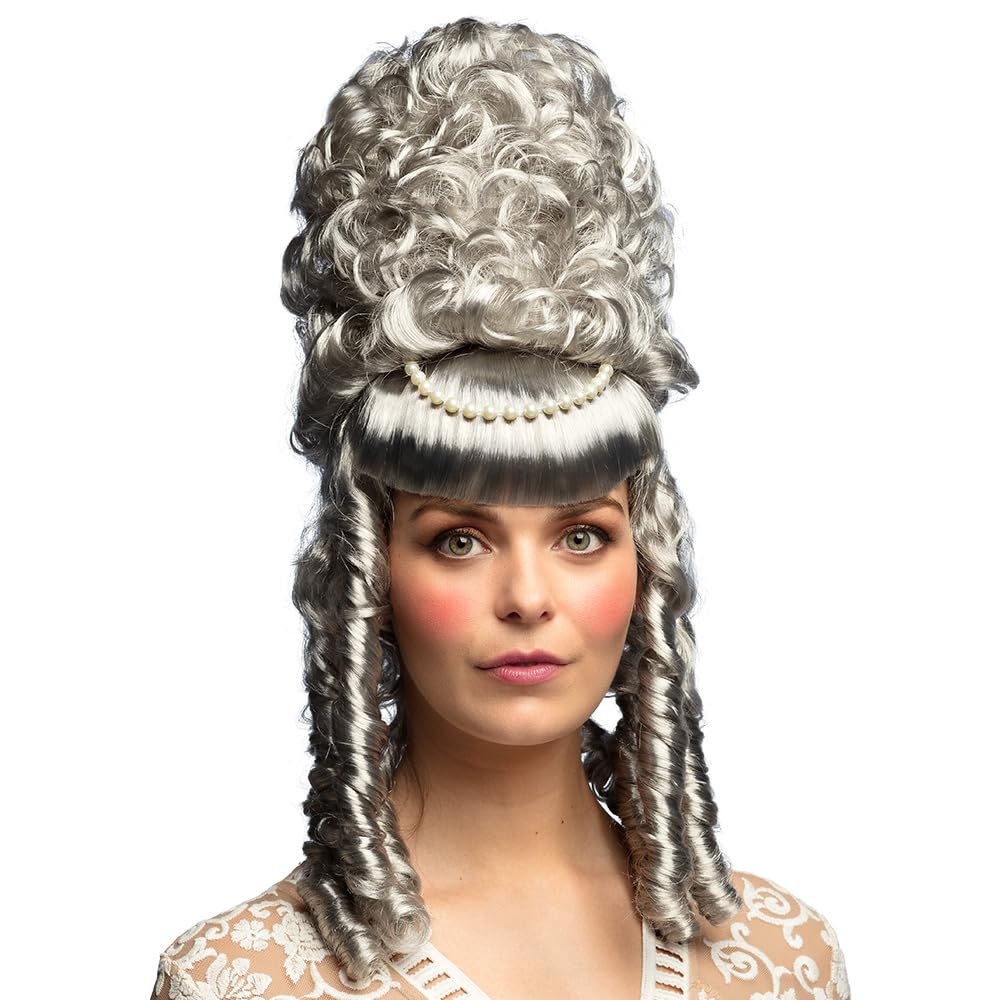 Parrucca Riccia Corta Boland - Capelli Sintetici, Per Carnevale E Halloween, Bianco