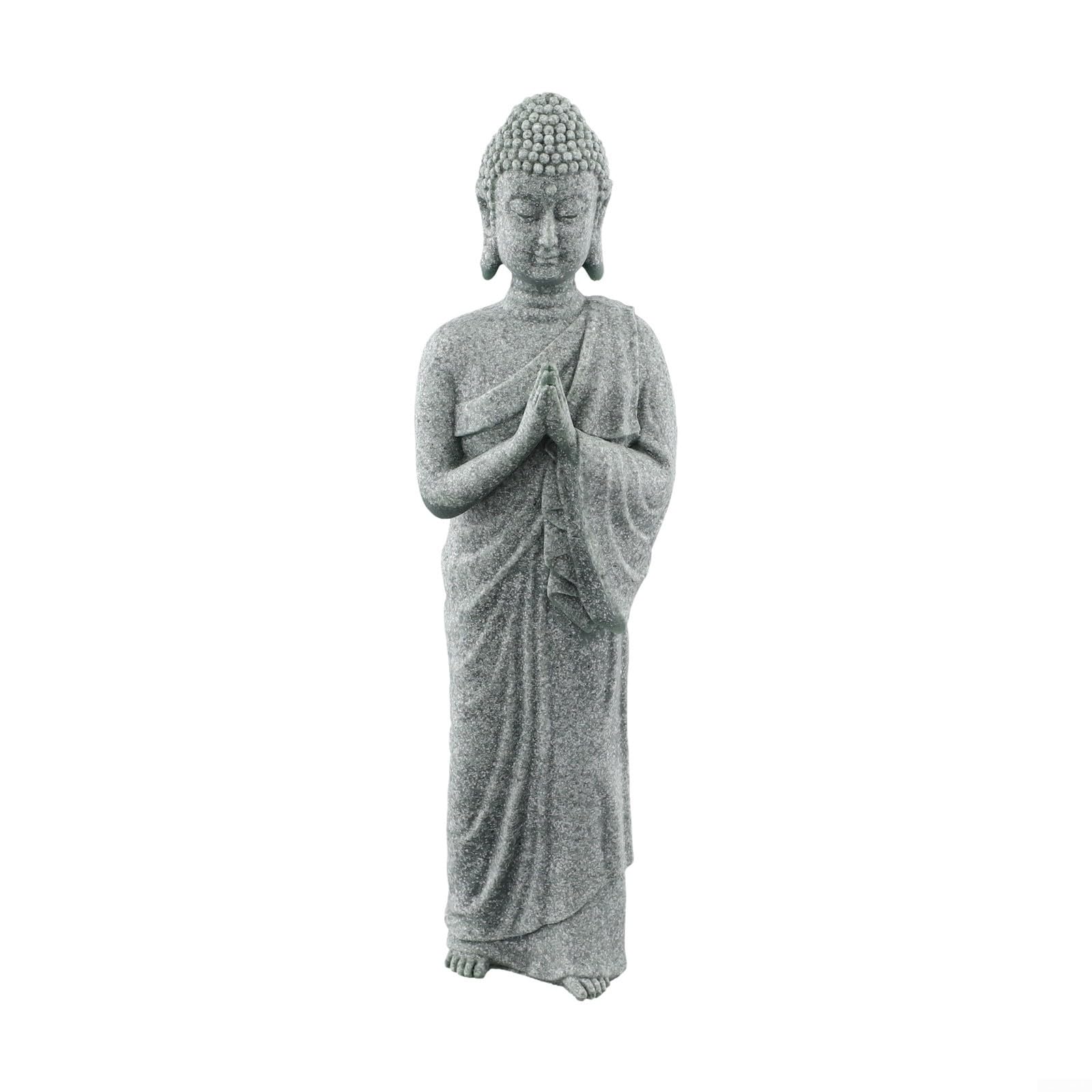 Resin Stone Buddha Statue Zen Decor for Gardens, Homes, and Aquariums (A)