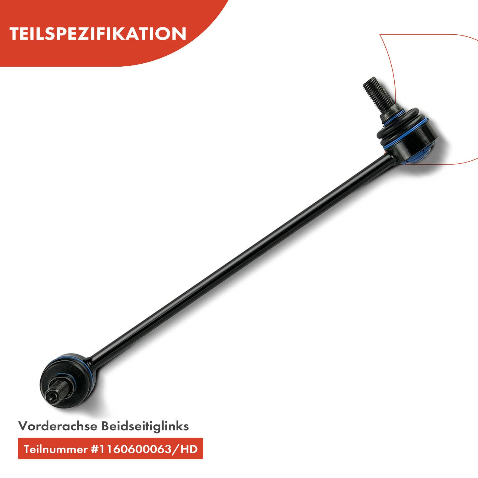Meyle 2x Original HD Koppelstange Vorderachse Kompatibel mit Yeti 5L 2009-2015 Beetle 2011-2019 Golf V 2003-2009 Jetta III 2004-Heute