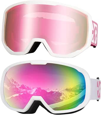 Cloud 9 Kids Snow Ski Goggles – Unisex, UV400 Anti-Fog, Dual Lens With Pouch