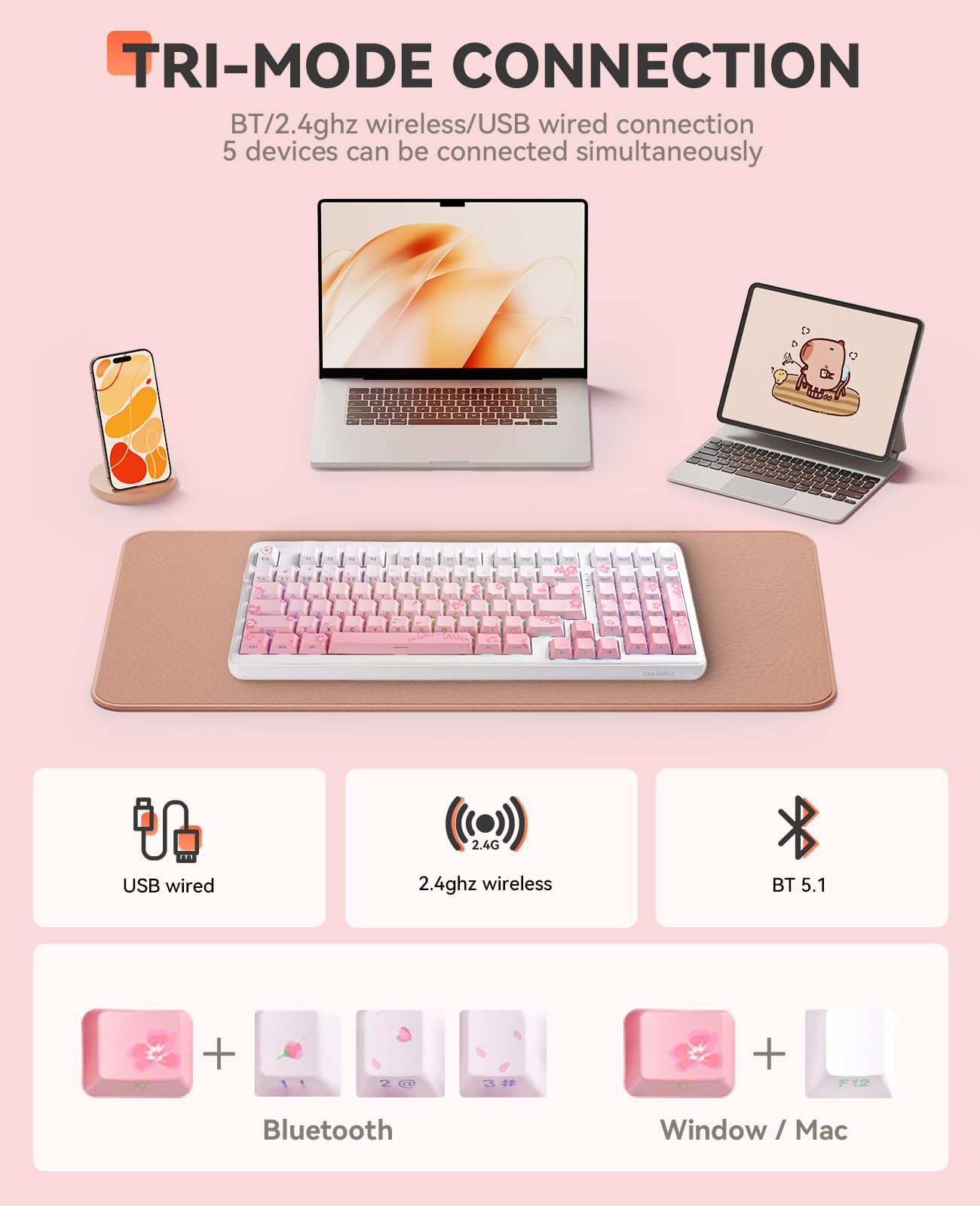 Amazon | DAREU EK98PRO メカニカルキーボード 無線 テンキー付き