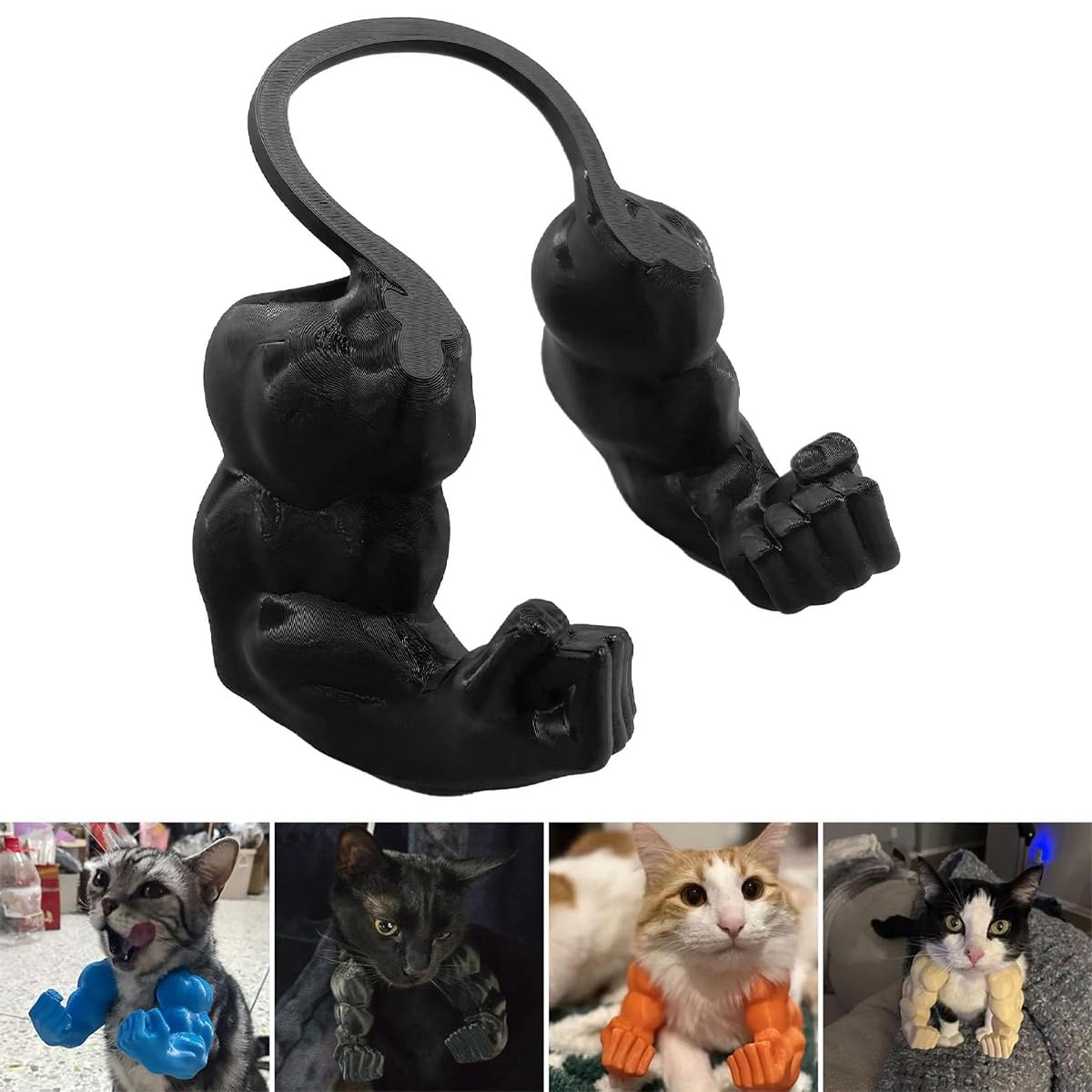 Gutol Cat Muscle Arm Halloween 3D Printed Cat's Neck Arm with Muscle for Pet Cosplay Funny Halloween Costume Prop Adjustable Lightweight Design - Image 4