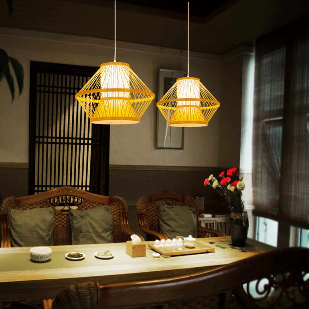 Nowa Wisząca Lampa W Stylu Chińskim Do Dekoracji Domu Klasyczna Lampa Wisząca Z Bambusa Spersonalizowana Lampa Sufitowa Z Wikliny Kopuły W Kolorze Podstawowym Do Restauracji