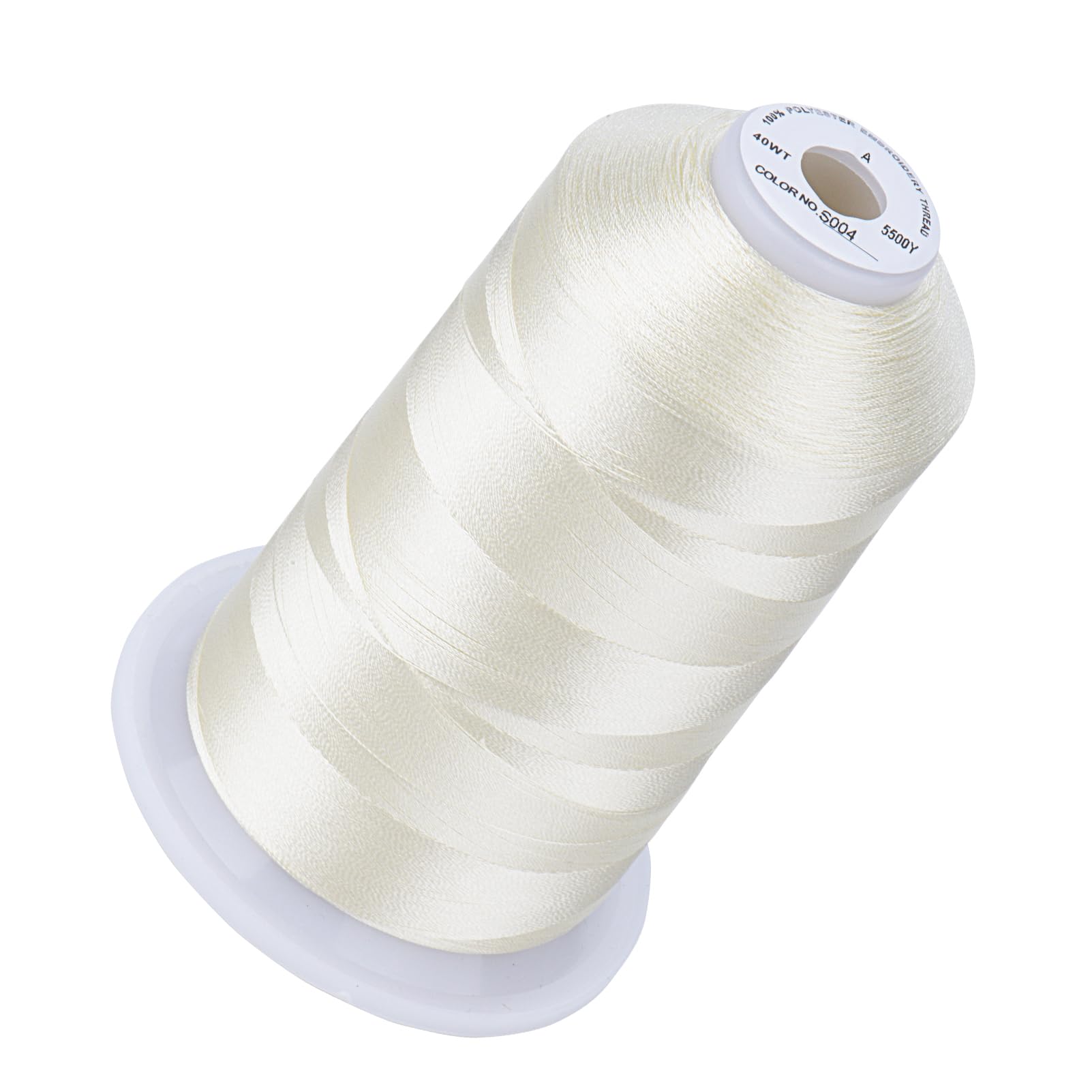 Simthread 5000M 40WT Polyester Embroidery Thread, Marshmallow S004