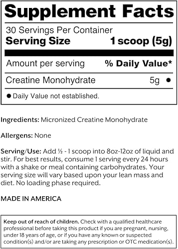 Miniatura 5 de Promix - Monohidrato de creatina en polvo, 0.18 onzas de suplemento de creatina micronizada por porción, apoya el crecimiento muscular y la