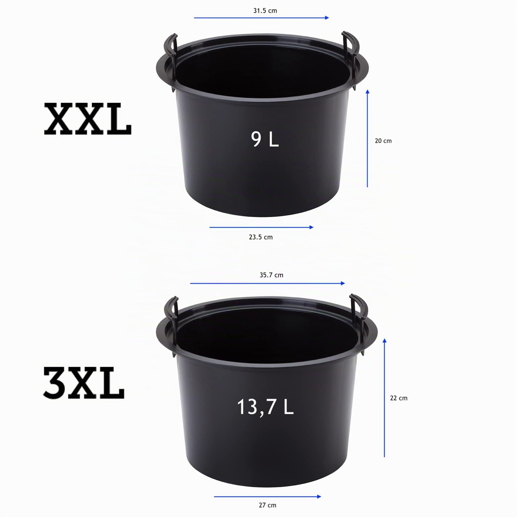 MELTOM Lot de 2 Pots de Fleurs Ronds Fins Effet 3D XXL 3XL