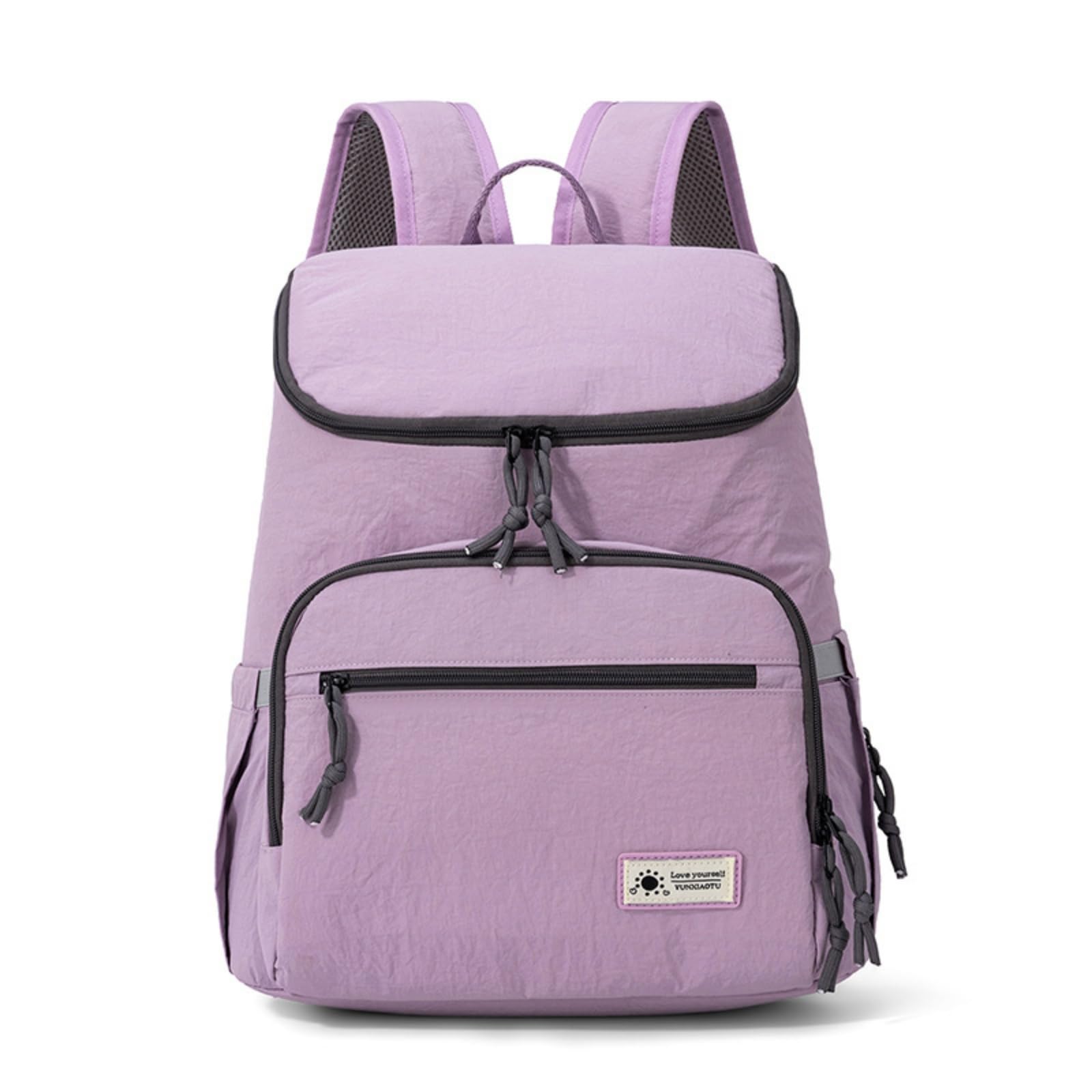 Zaino Fasciatoio Organizzato Borsa Neonato Zaino Pannolini Zaino Mamma Tessuto Antipioggia in Nylon Poliestere con Tasca Frontale E Laterali Spallacci, Array, Viola
