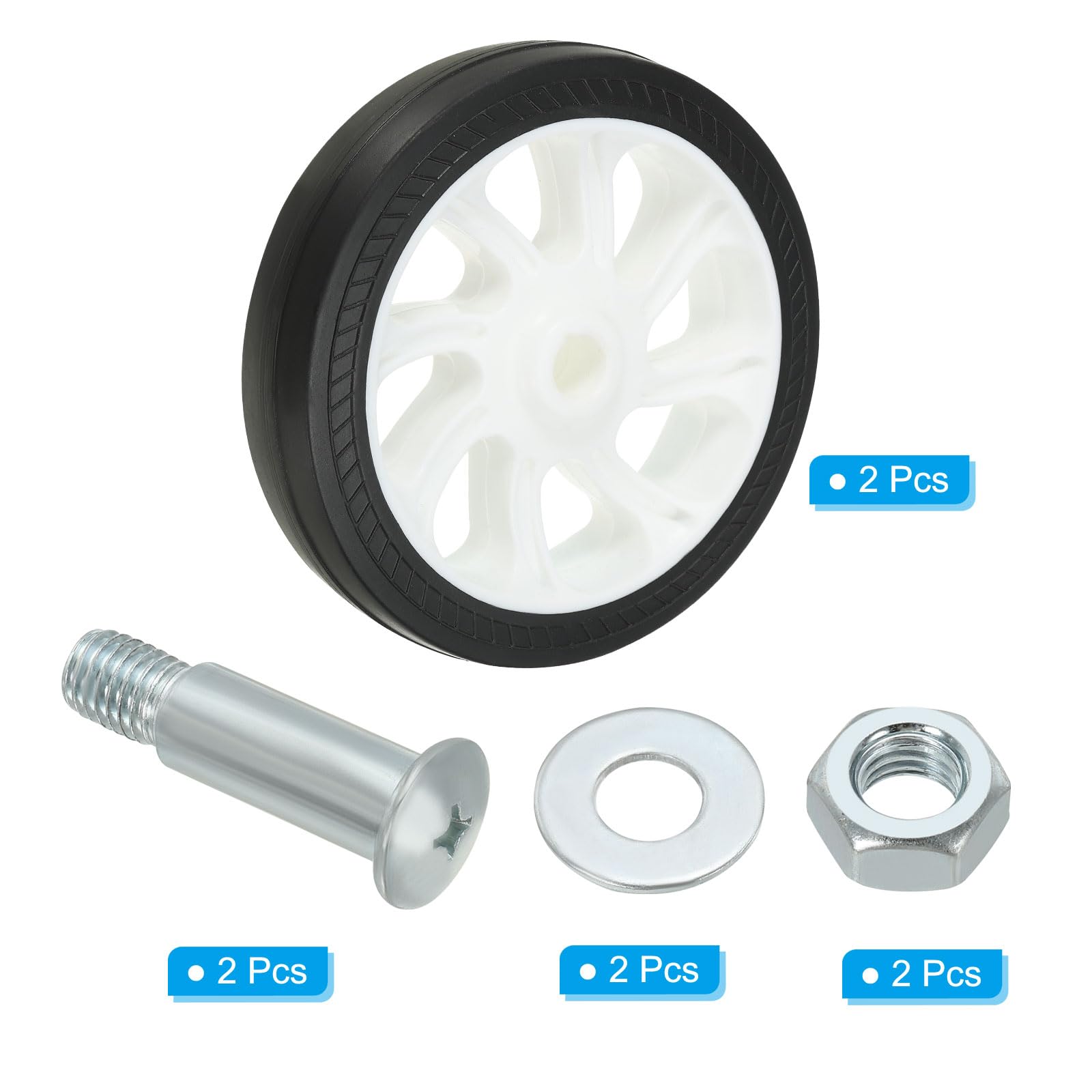 PATIKIL 4.6" Air Compressor Wheels, 2 Pack Universal Air Compressor Wheel Replacement Part with 0.46" Dia. Hole for Easy Mobility White - Image 3