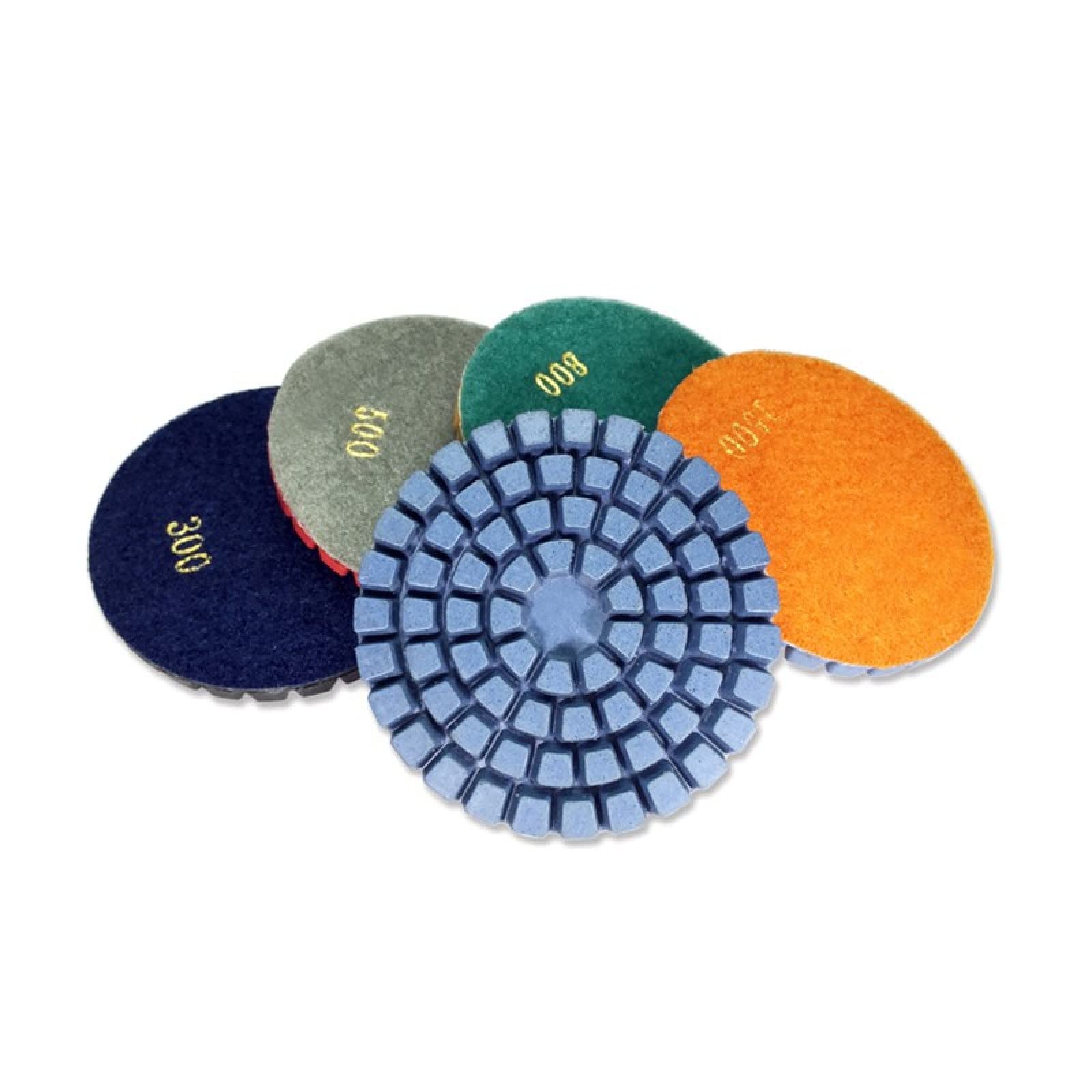 Almohadillas pulidoras de diamante, 7 piezas/lote de discos de lijado de pulido de diamante de 4 pulgadas, 100 mm, resina adhesiva, almohadillas de pulido for renovar pisos de concreto, reparación de