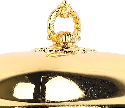 Miniatura 8 de Mantequillera de metal con tapa dorada vintage para mantequilla de queso sólido, plato de mantequilla con tapa, plato de mantequilla de arte real