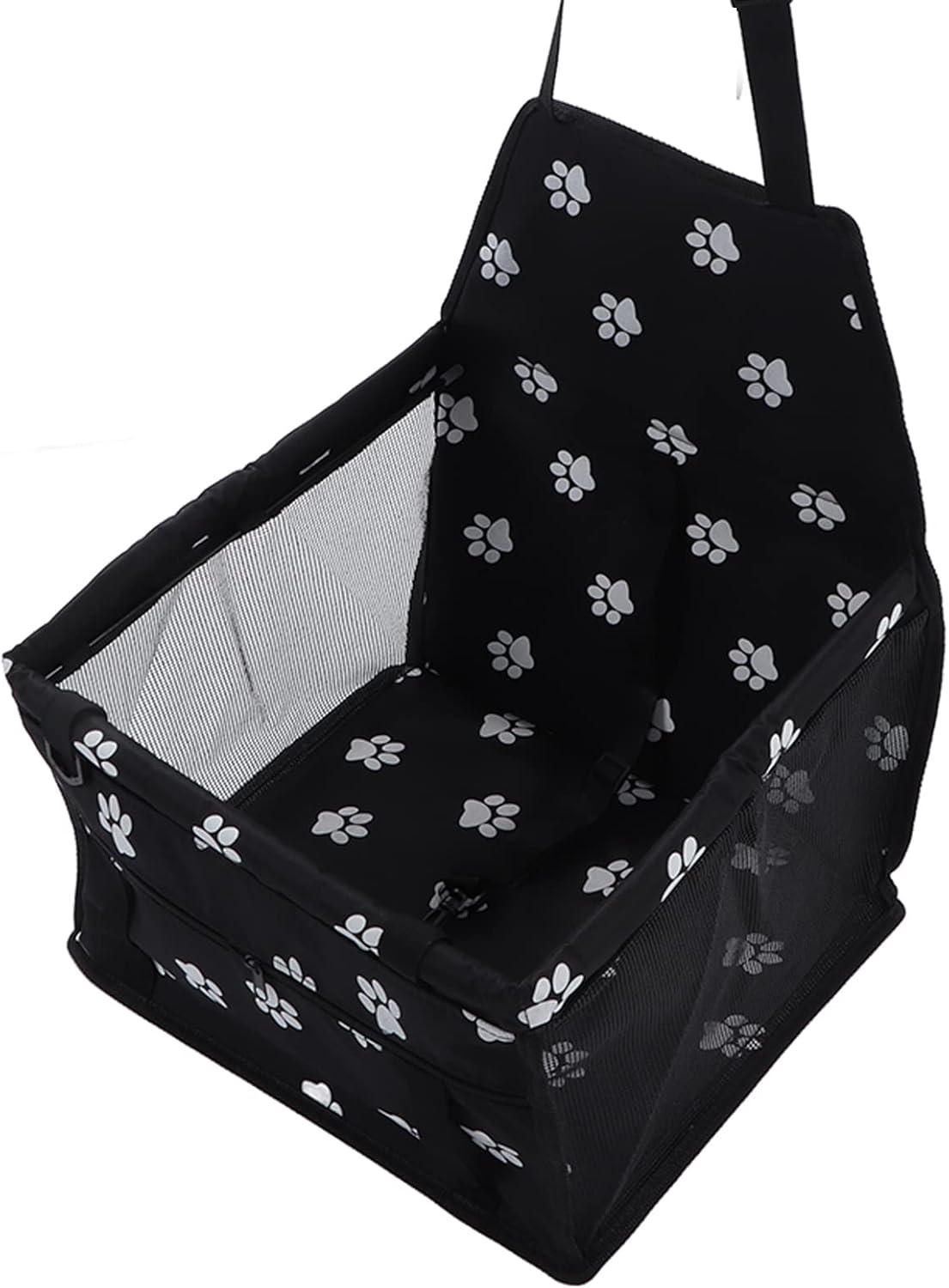 Pet Car Seat, Waterproof Breathable Slip Proof Safety Leash Design Dog Car Basket for Puppy Cat (Black)