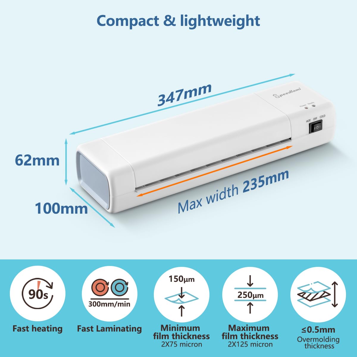 Laminator, maszyna do laminowania 4 w 1, maszyna do laminowania A4 na gorąco i na zimno z trymerem do papieru i zaokrąglaczem narożników, szybkie nagrzewanie, nowy materiał ABS, laminator uwalniający