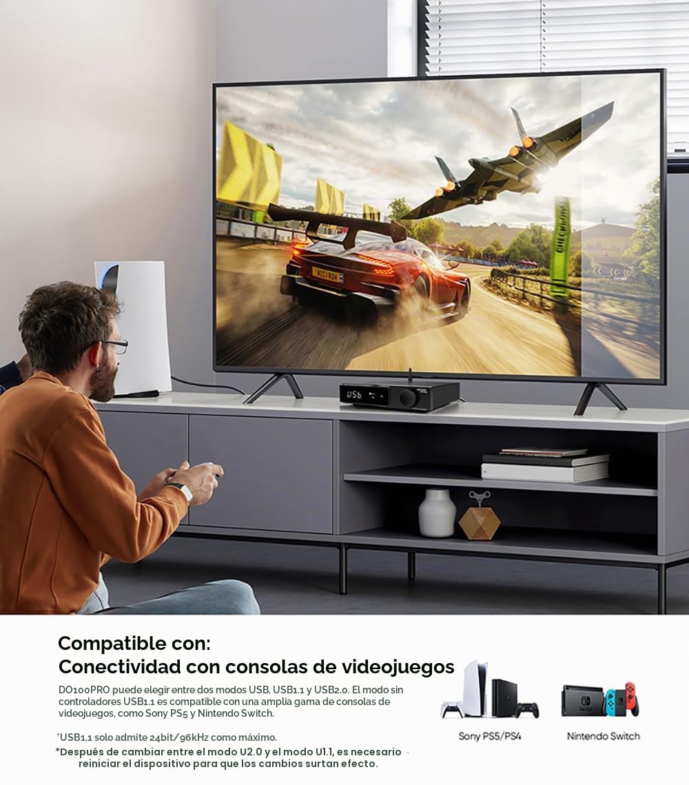 SMSL DO100PRO Digital Audio DAC Chip de gama alta ES9039Q2M XLR Línea equilibrada/RCA SALIDA BLUETOOTH/USB/OPTICAL/COAXIAU