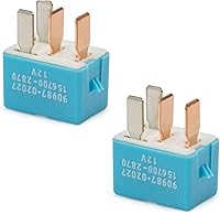 GROBARPART 2-Pack 4-Pin 12V AC Relay 90987-02027 for Toyota Camry Corolla RAV4 Tacoma & Lexus RX350 GX460 - Replaces 90080-87026