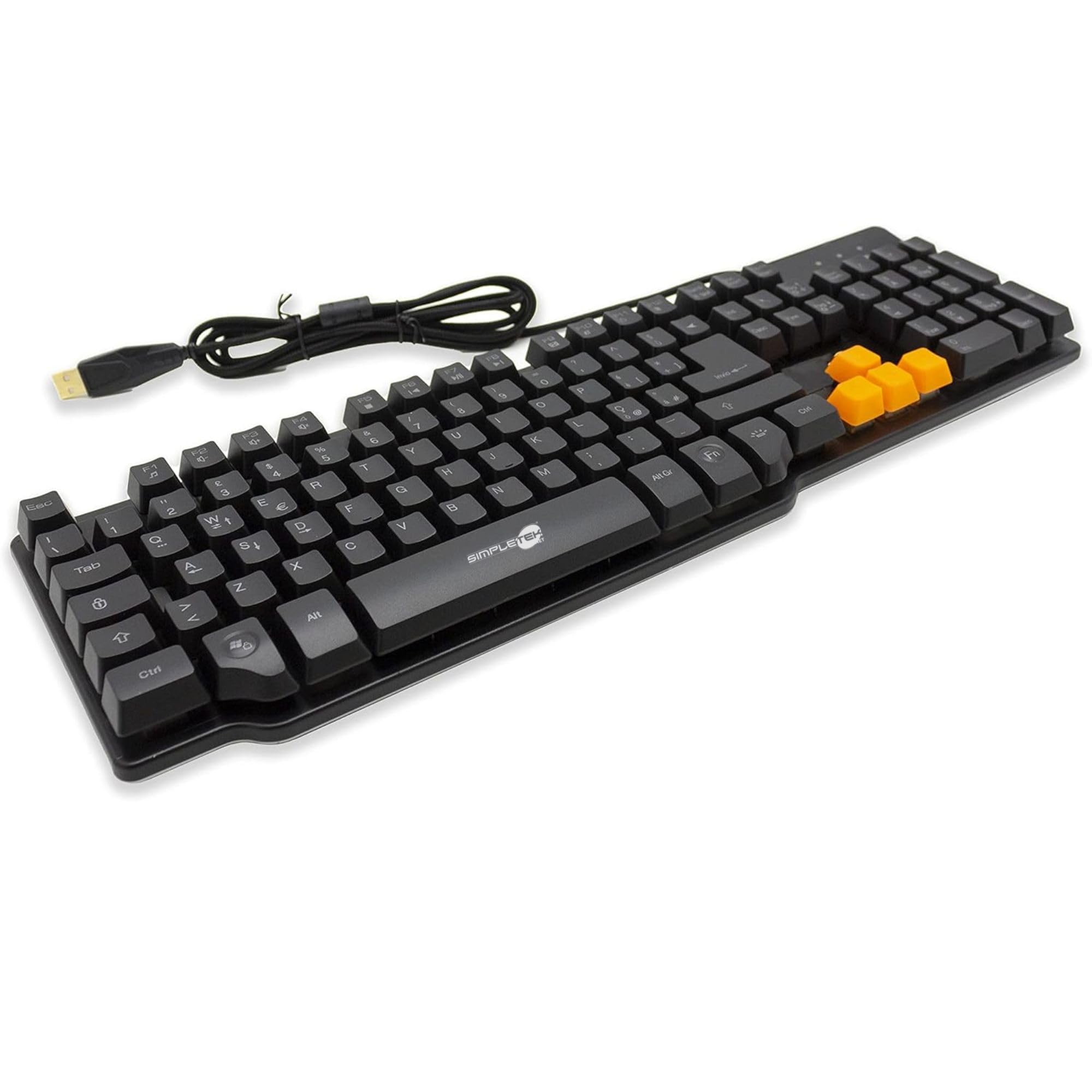 SIMPLETEK - Kit Gaming Mouse & Tastiera Professionale RGB | QWERTY Layout ITA, Plunger, 7 Colori | Mouse Fino a 12000 DPI