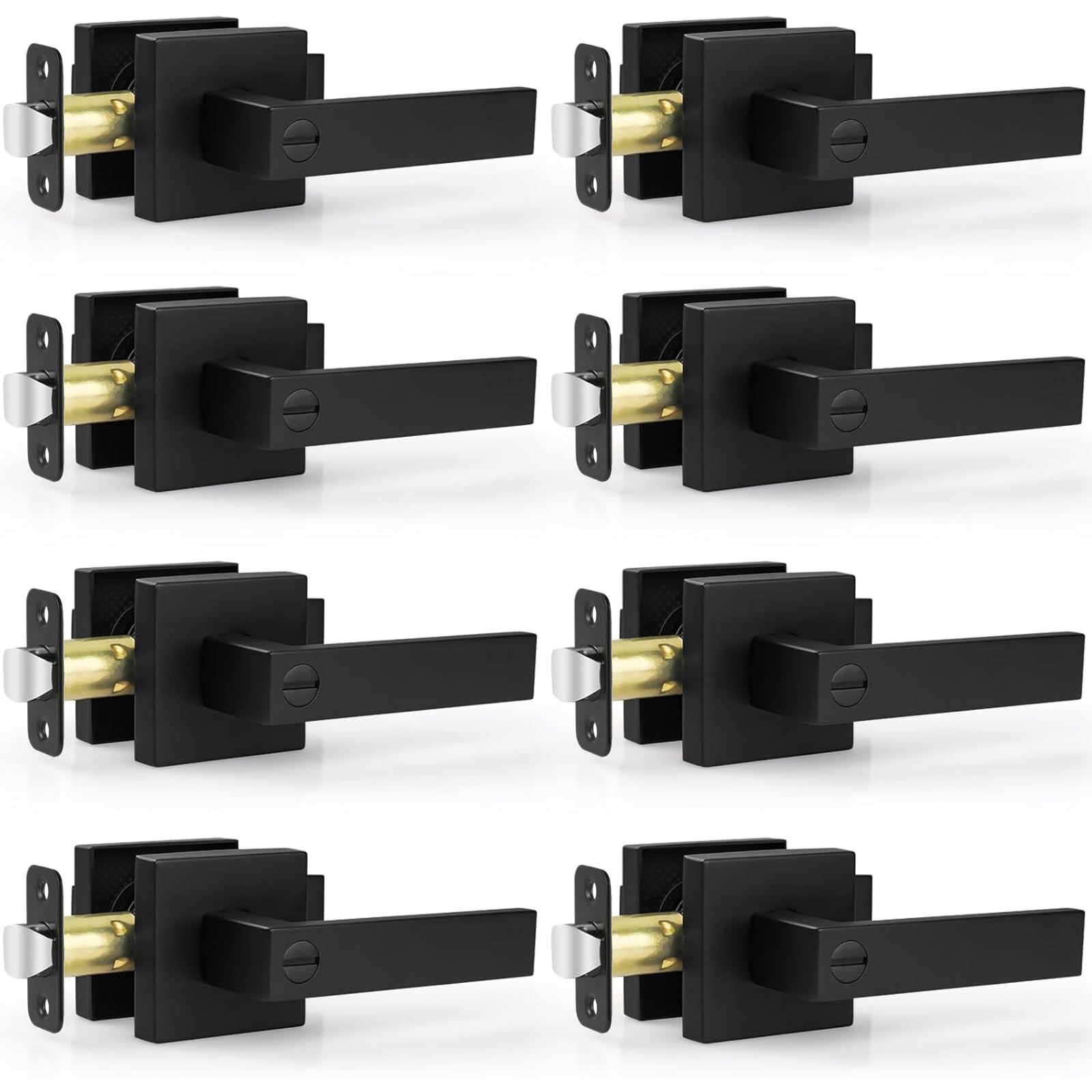Estmoon Door Locks for Front Door, Matte Black Exterior Door Handle and Single Cylinder Deadbolt Lock, Heavy Duty Modern Square Front Door Handle and Deadbolt Set, Commercial Locks for Doors, 1 Pack — Amazon image 24