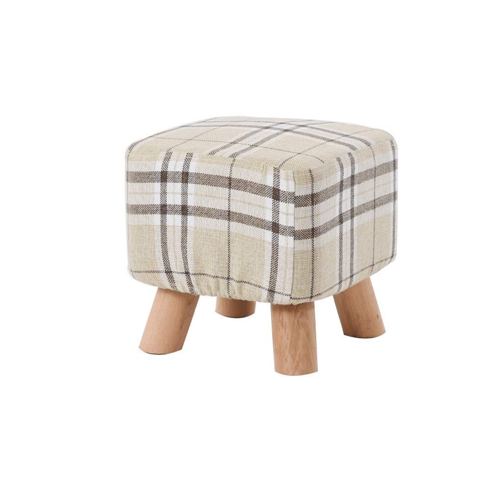Tabouret de rangement en bois et pouf rembourré Stripe The Couch Home