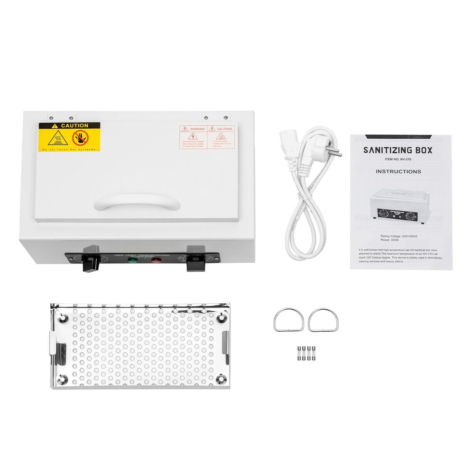 Heißluftsterilisator 300W Sterilisator für Instrumente Timer 1-60 Minuten Mit Abnehmbarem Edelstahlkorb Autoklav für Nagelwerkzeuge