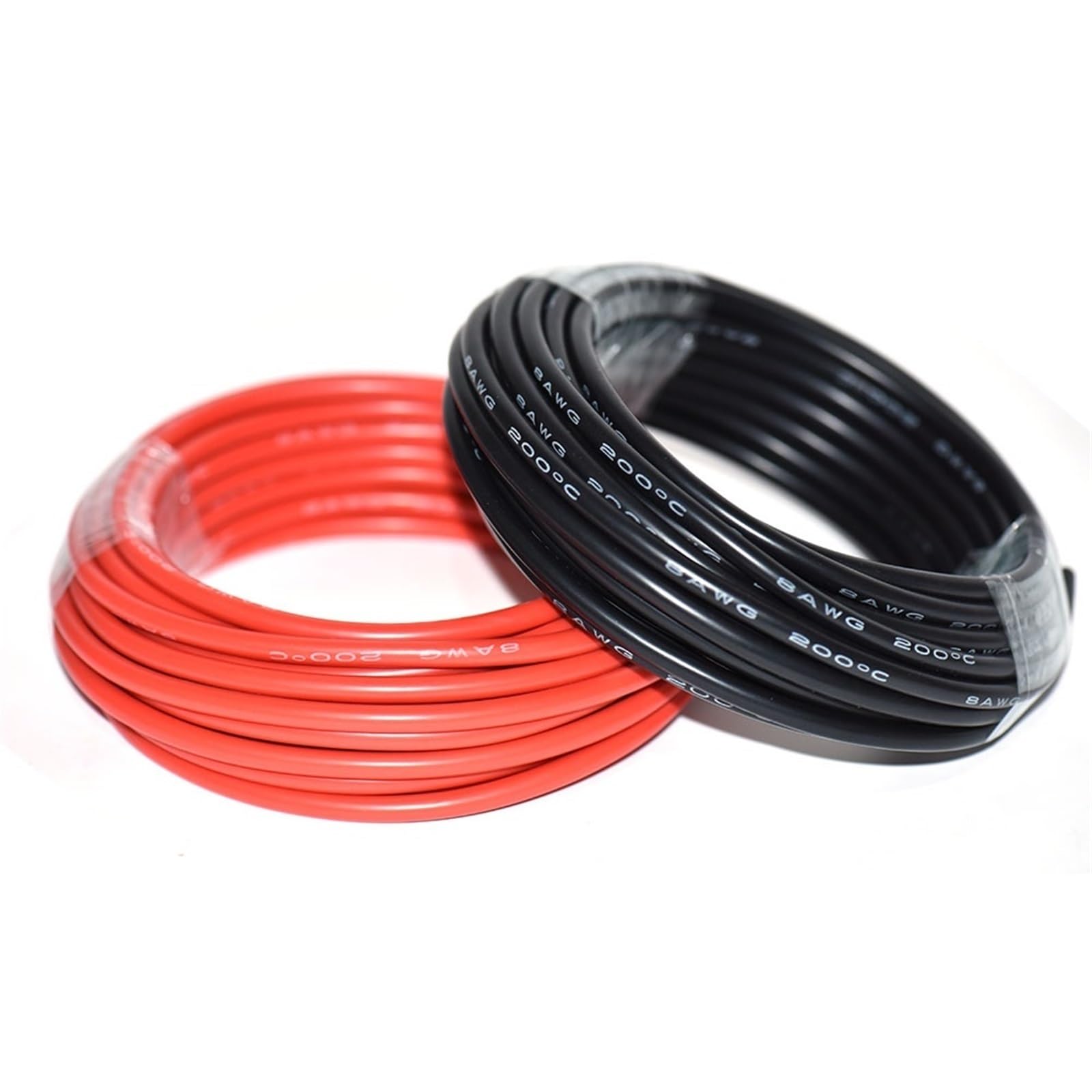 Cables Flexibles de Silicona, Cable de Silicona súper Suave, 600V, Negro, Rojo, 2-16 AWG, Cable de Cobre estañado Resistente al Calor(Each 3meter 4 AWG-25mm2)