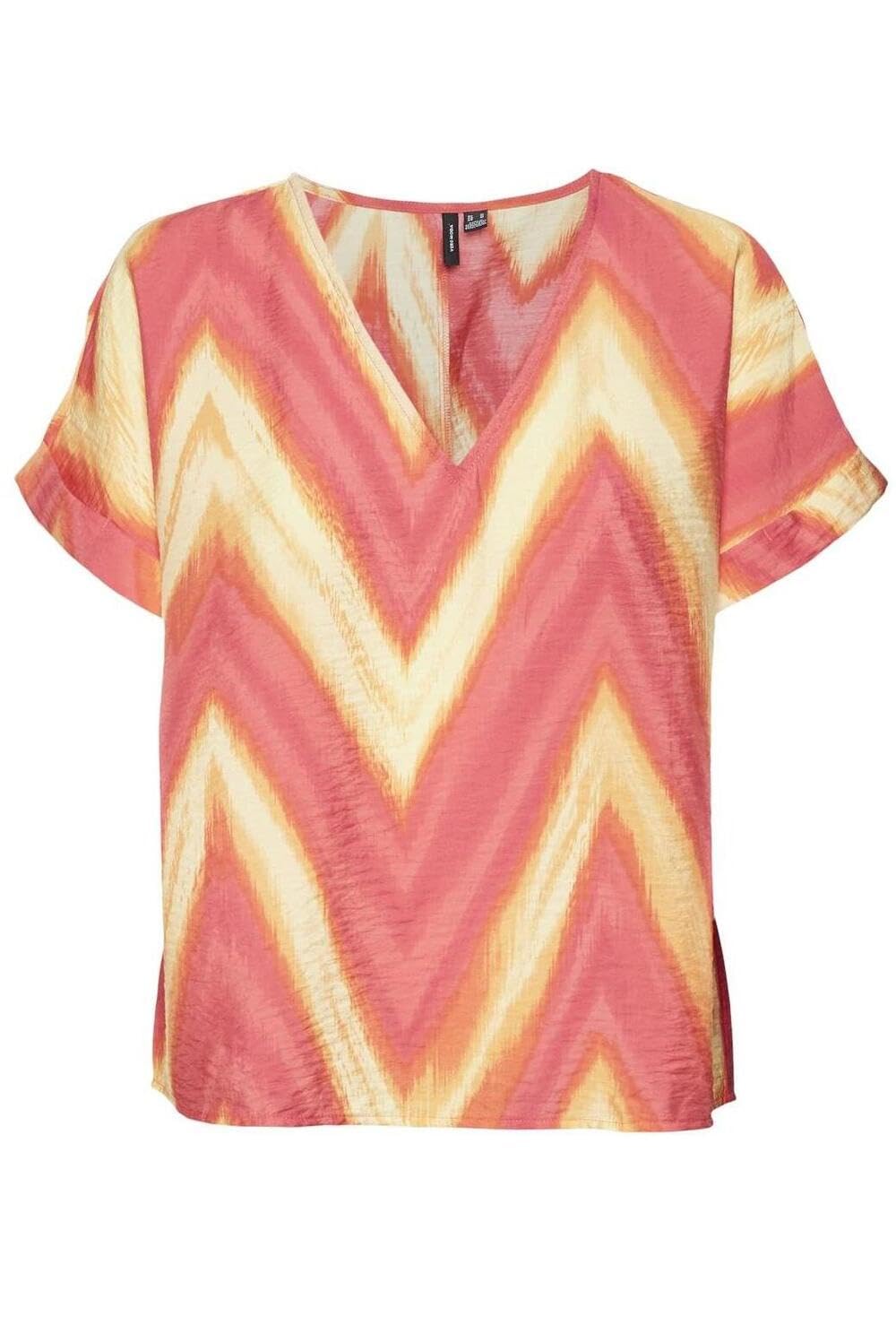VERO MODA Vmjosie KUA SS WVN Ga Top damski, Cayenne/Aop:kua, M