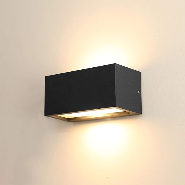 HLFVLITE Outdoor Wall Light, Max 40W E27 Aluminum Light Outside Wall Lamp Exterior Wall Sconce, Waterproof Garden Lantern, Anthracite Grey