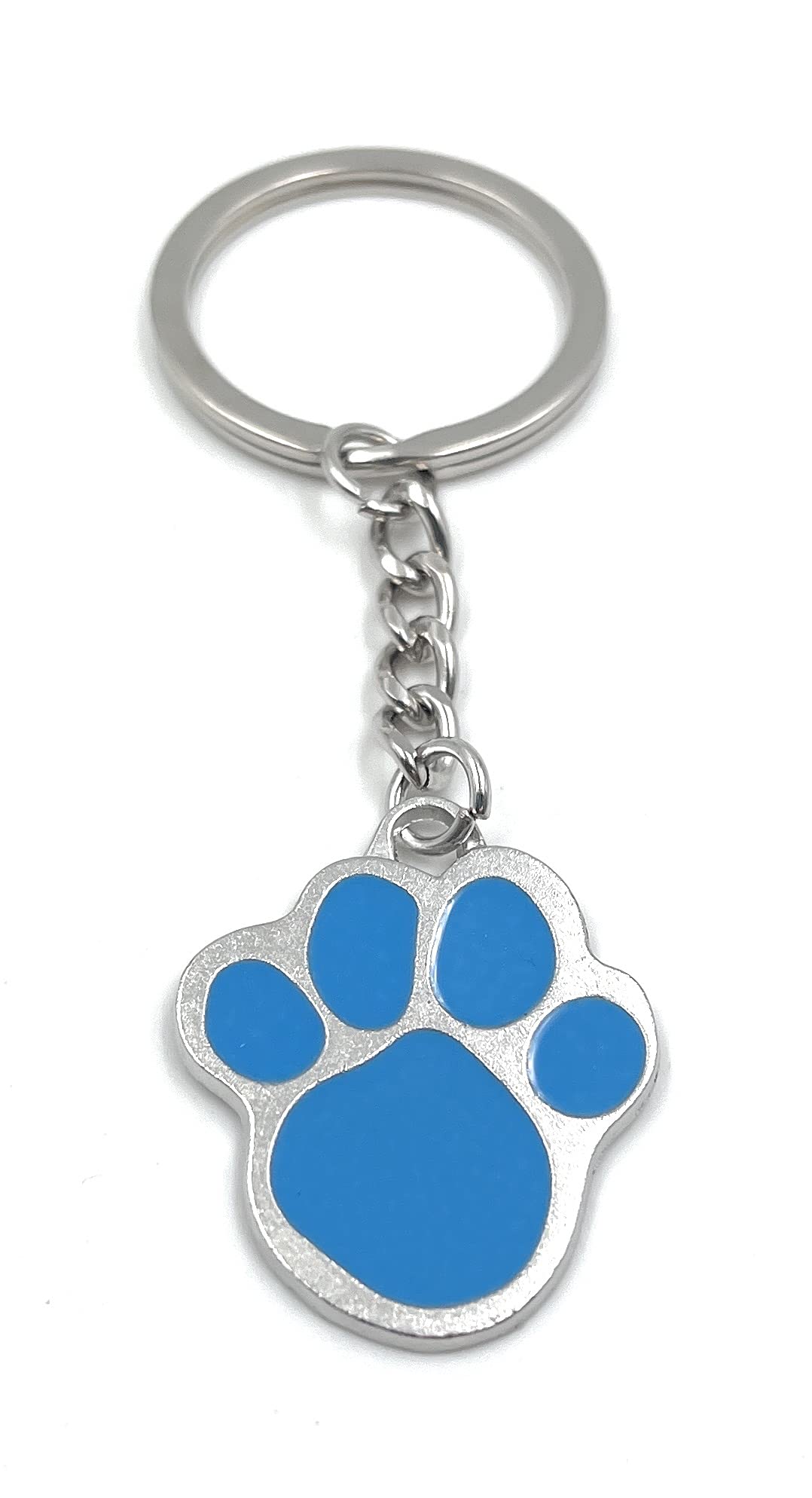 H-Customs Men's Blue Dog Paw Paw Print Keychain Pendant