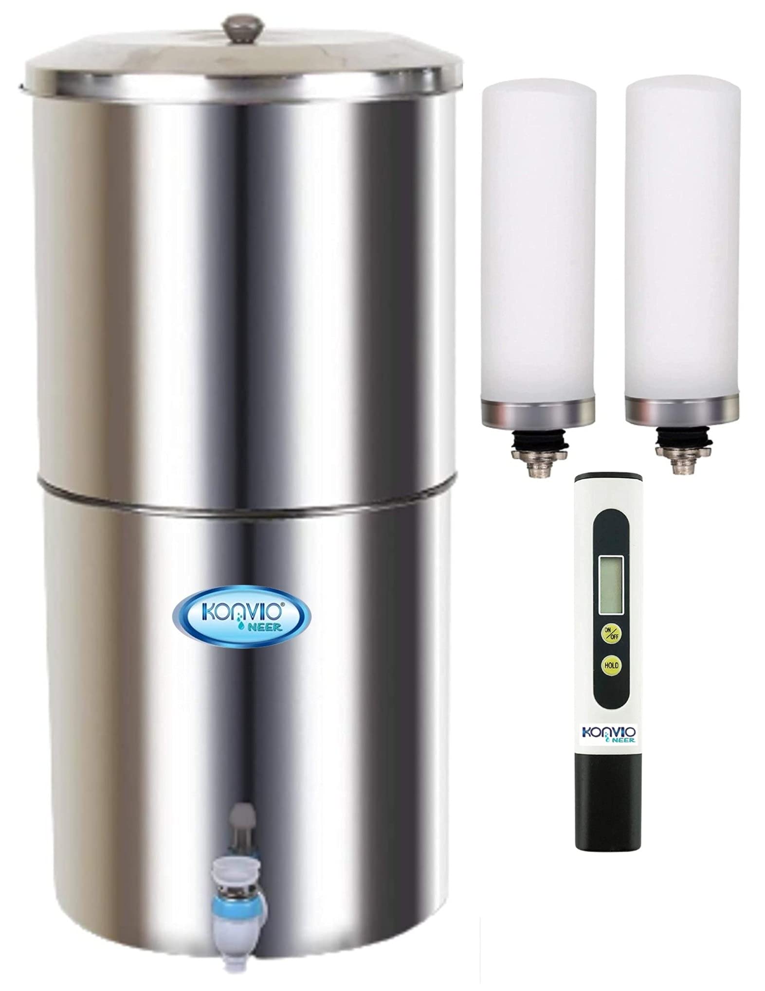 Konvio Neer Stainless Steel Water Purifier with Gravity Based Filtration