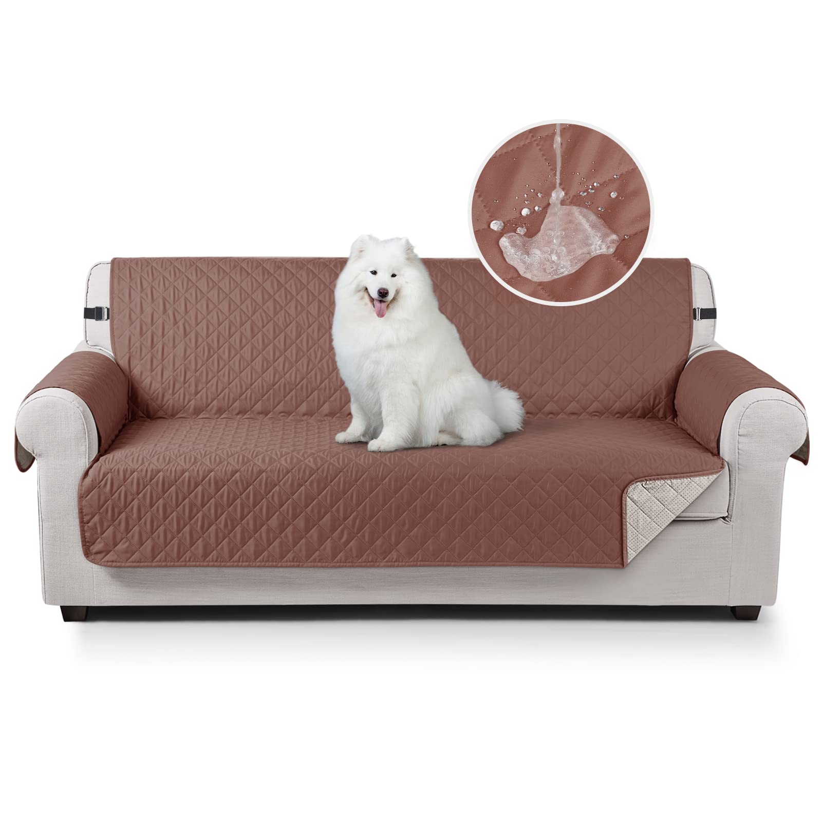 TAOCOCO Copridivano Poltrona Impermeabile Divano Protector Slipcovers (Caramello, 3 Posti)