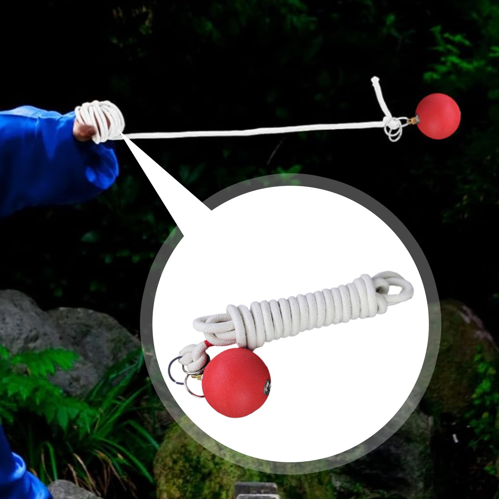 Dart Hammer aus Seil – Übungstrainer aus benutzerfreundlichem, Anschlüsse aus Baumwolle und Metall, weiche Kampfsport-Ausrüstung für die Entwicklung des Gleichgewichts