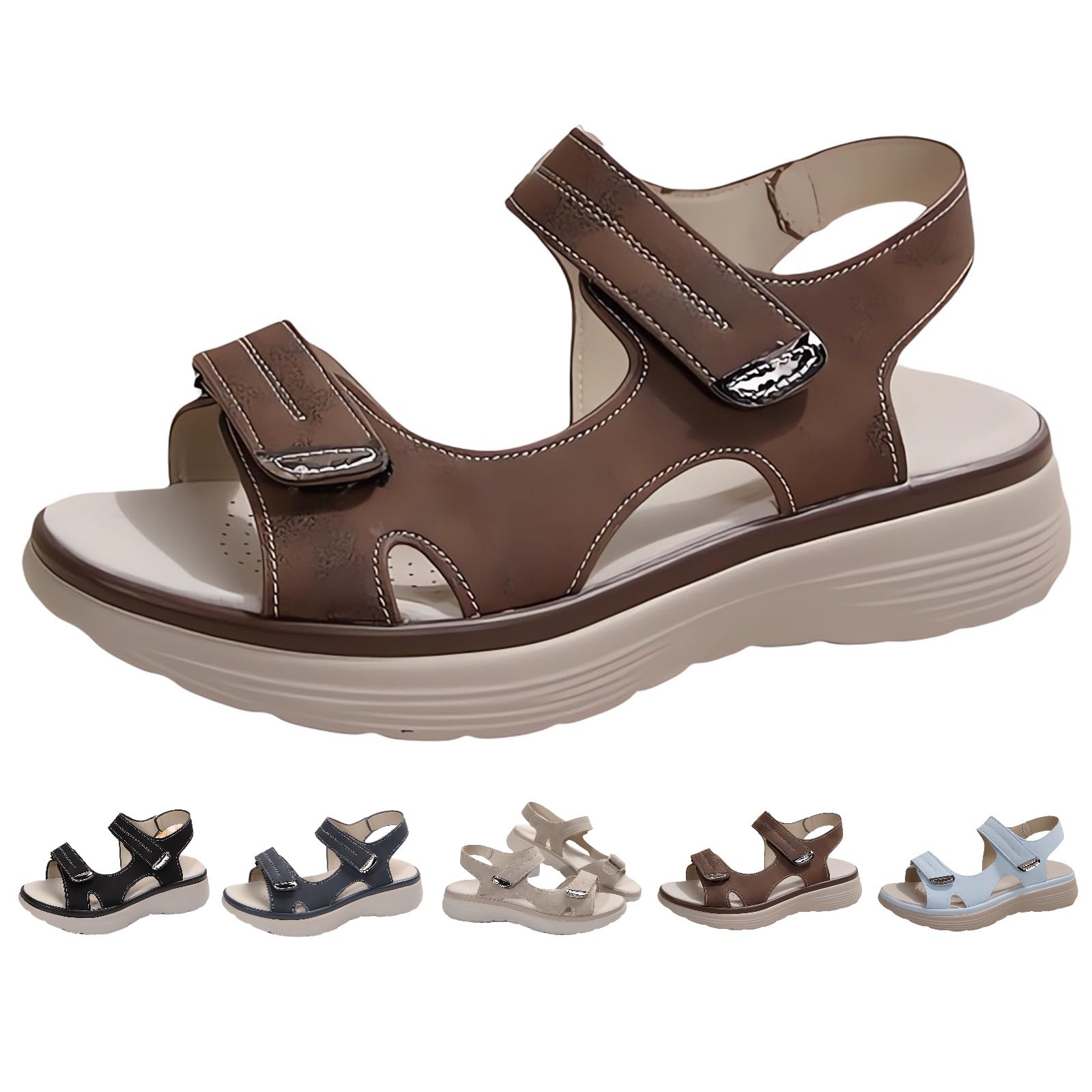 Women's Orthopedic Sport Sandals Shoes with Soft Cushion Foam Comfortable Walking Sandal Arch Support Wide Fit Dress Comfy Orthotic Recovery Athletic