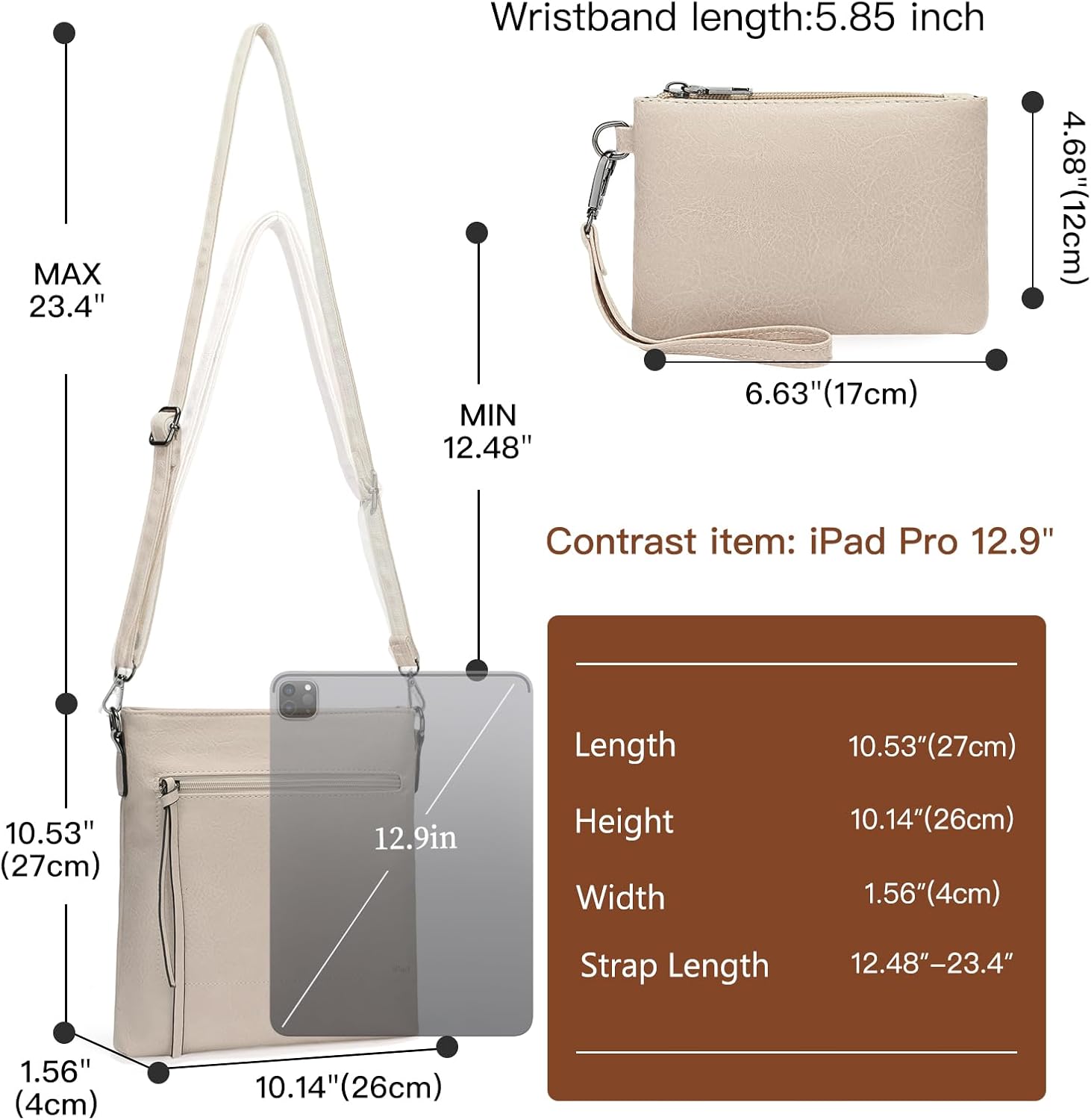 GAEKEAO Hobo Bags for Women 2PCS Soft Shoulder Bag Ladies Vegan Leather Purses and Handbags with Adjustable Shoulder Strap - Image 4